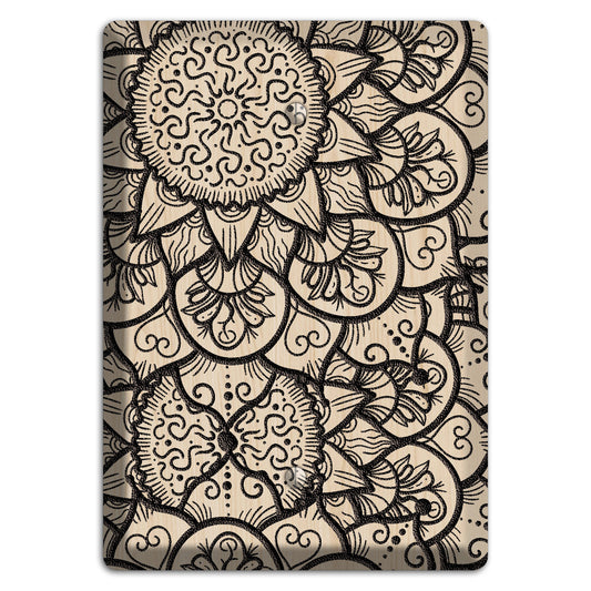 Mandala Black and White Style W Wood Lasered Blank Wallplate