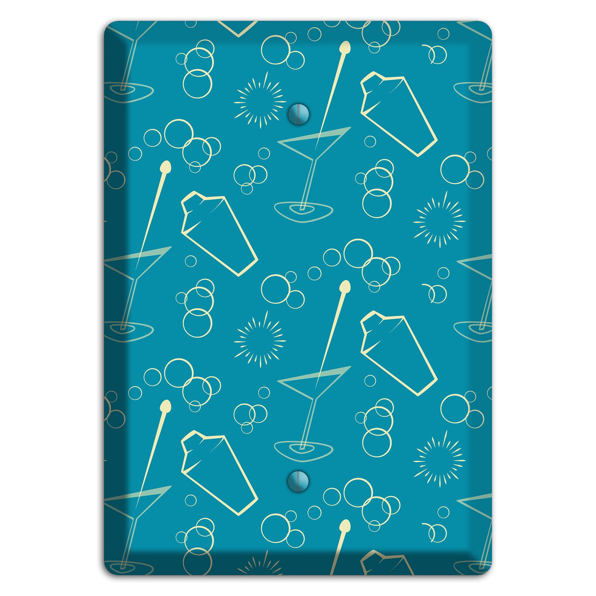 Teal Cocktail Hour Blank Wallplate