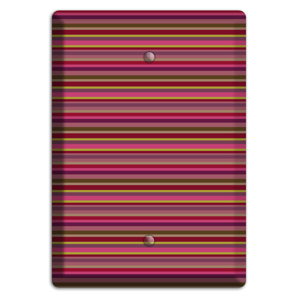 Fuschia Multi Horizontal Stripes Blank Wallplate