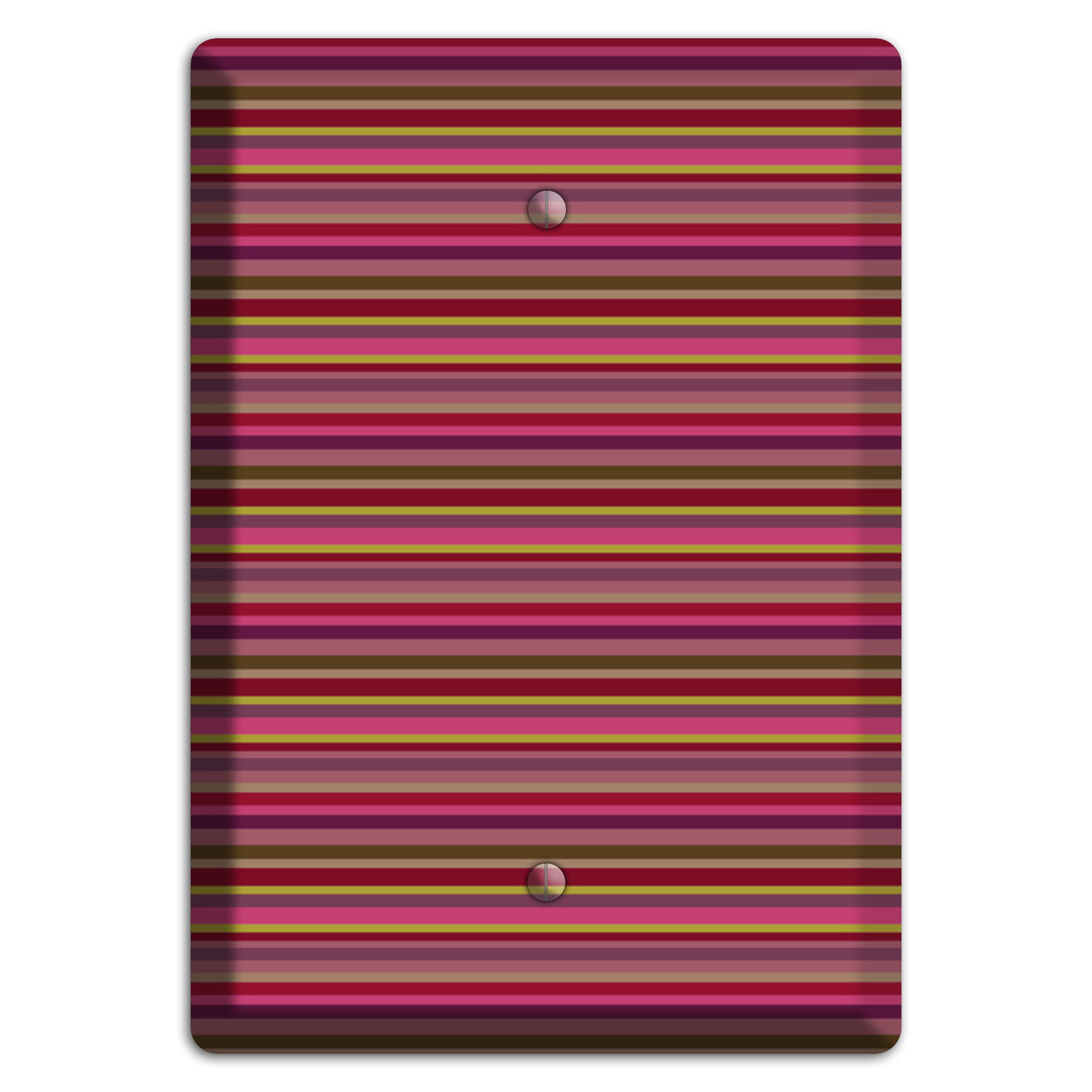 Fuschia Multi Horizontal Stripes Blank Wallplate
