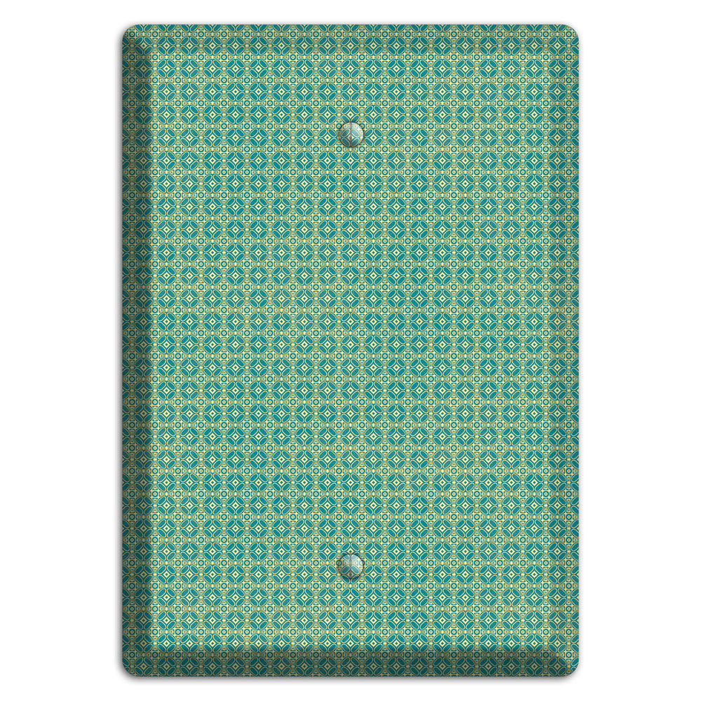 Multi Soft Green Arabesque Blank Wallplate
