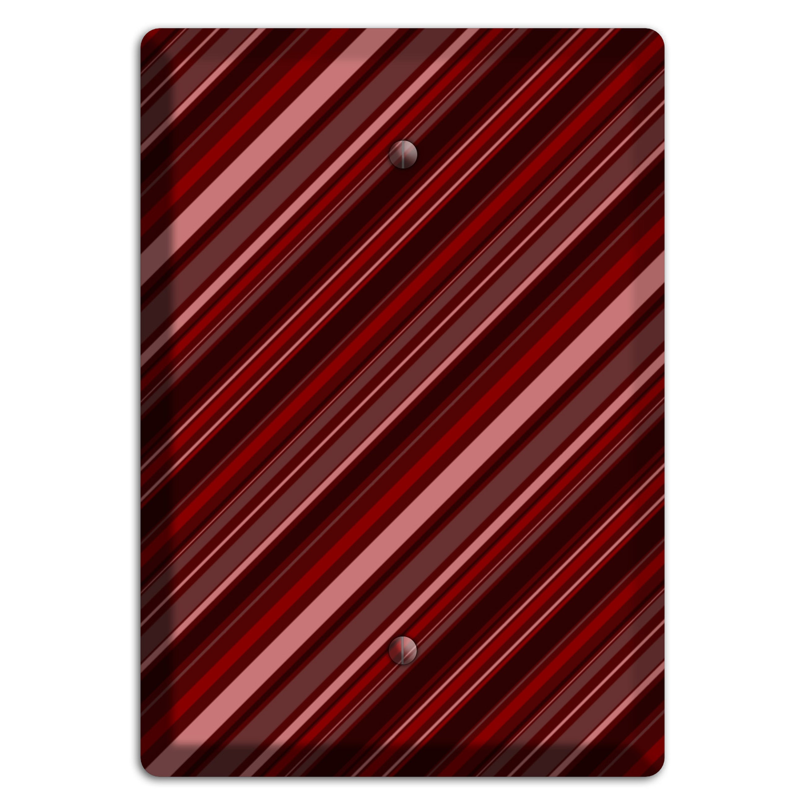 Burgundy Multi Angled Stripes 2 Blank Wallplate
