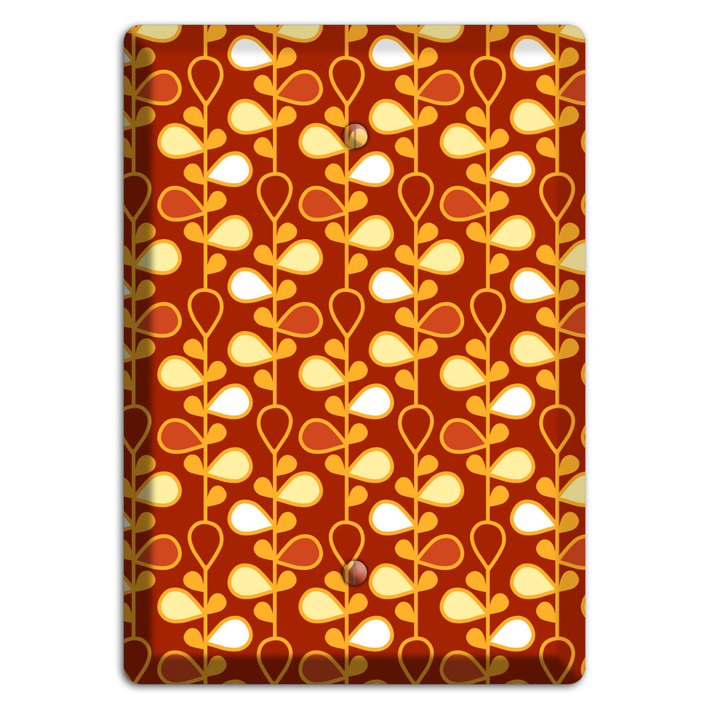 Red with Orange and Yellow Drop and Vine Blank Wallplate