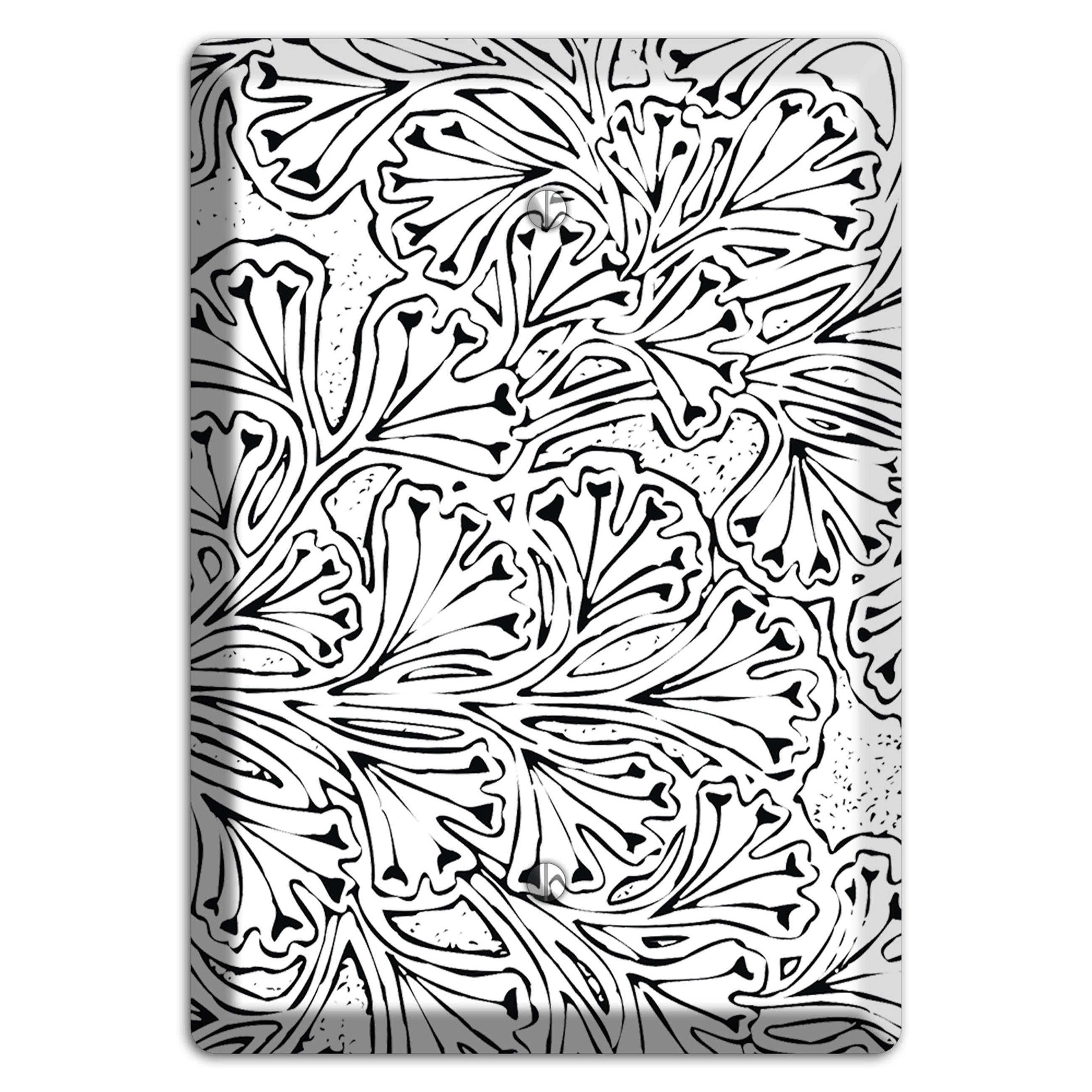 Deco Red Interlocking Floral Blank Wallplate