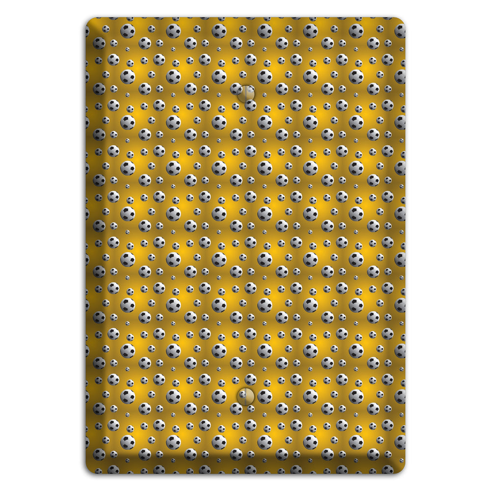 Yellow with Soccer Balls Blank Wallplate