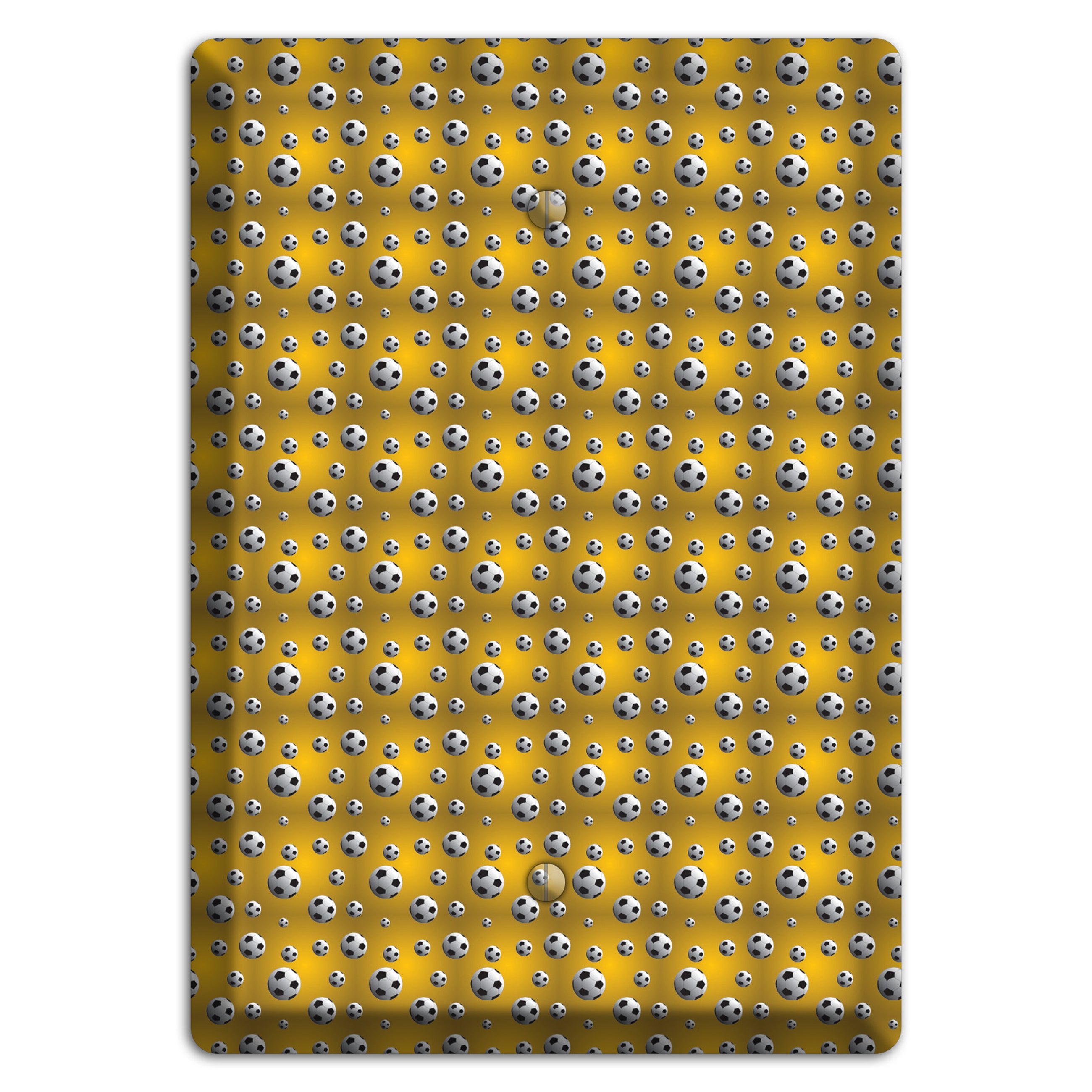 Yellow with Soccer Balls Blank Wallplate