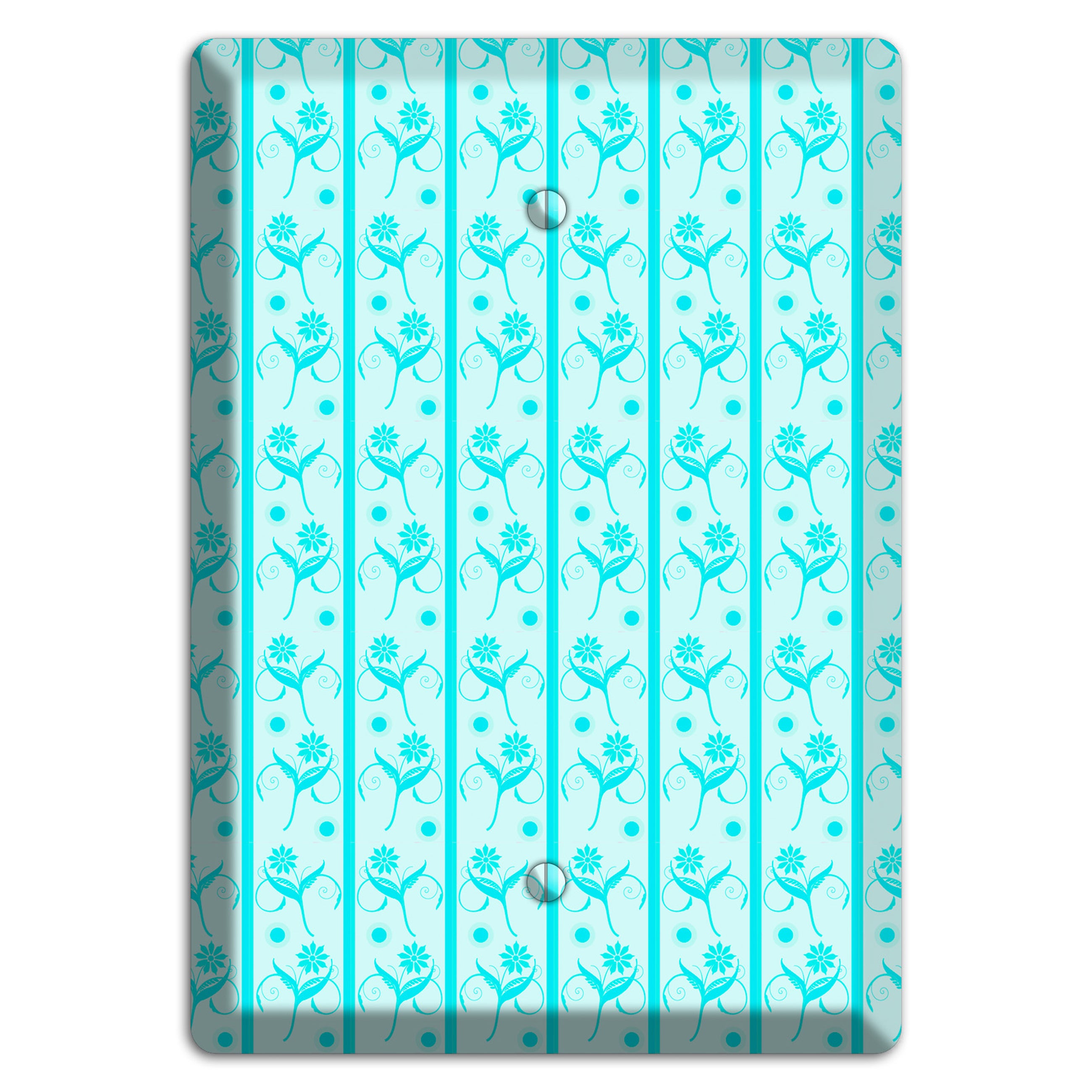 Teal Floral Pattern Blank Wallplate