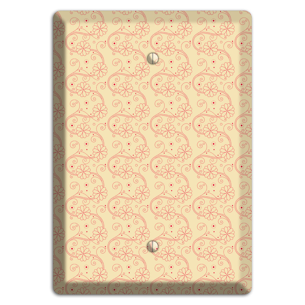 Tiny Off White Floral Swirl Blank Wallplate