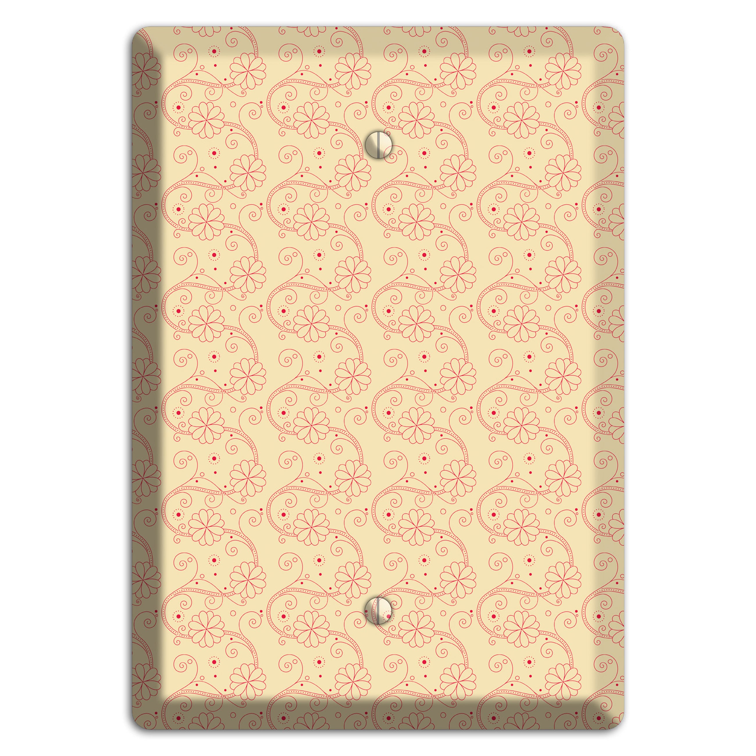 Tiny Off White Floral Swirl Blank Wallplate