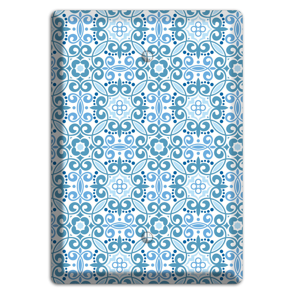 Multi Blue Foulard Blank Wallplate