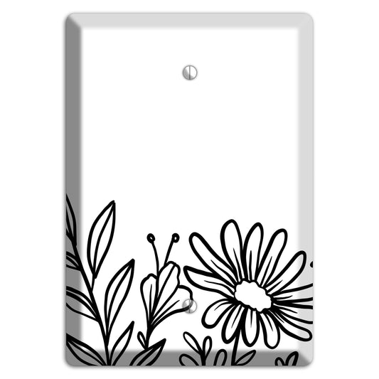 Hand-Drawn Floral 10 Blank Wallplate
