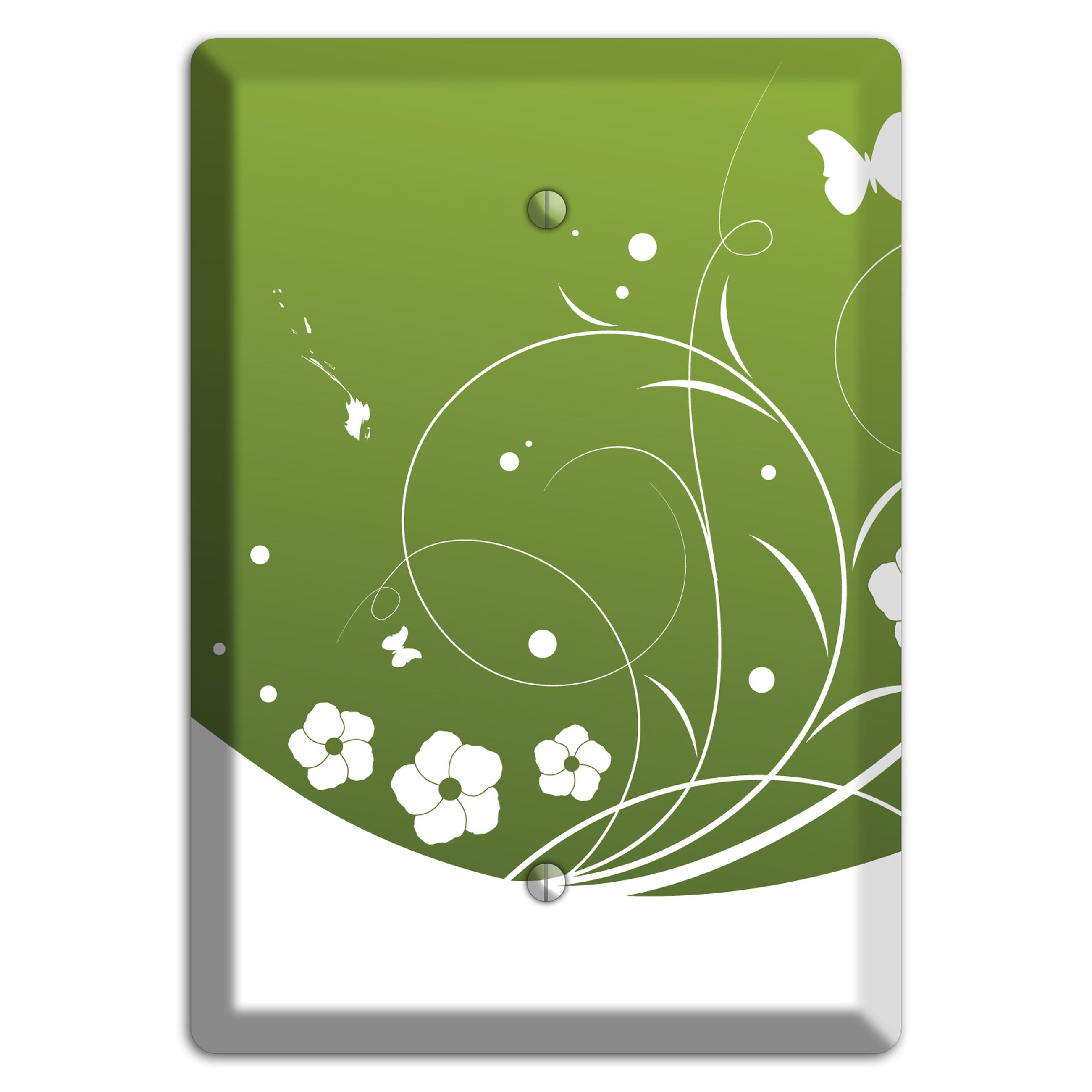 Green Floral Sprig Blank Wallplate
