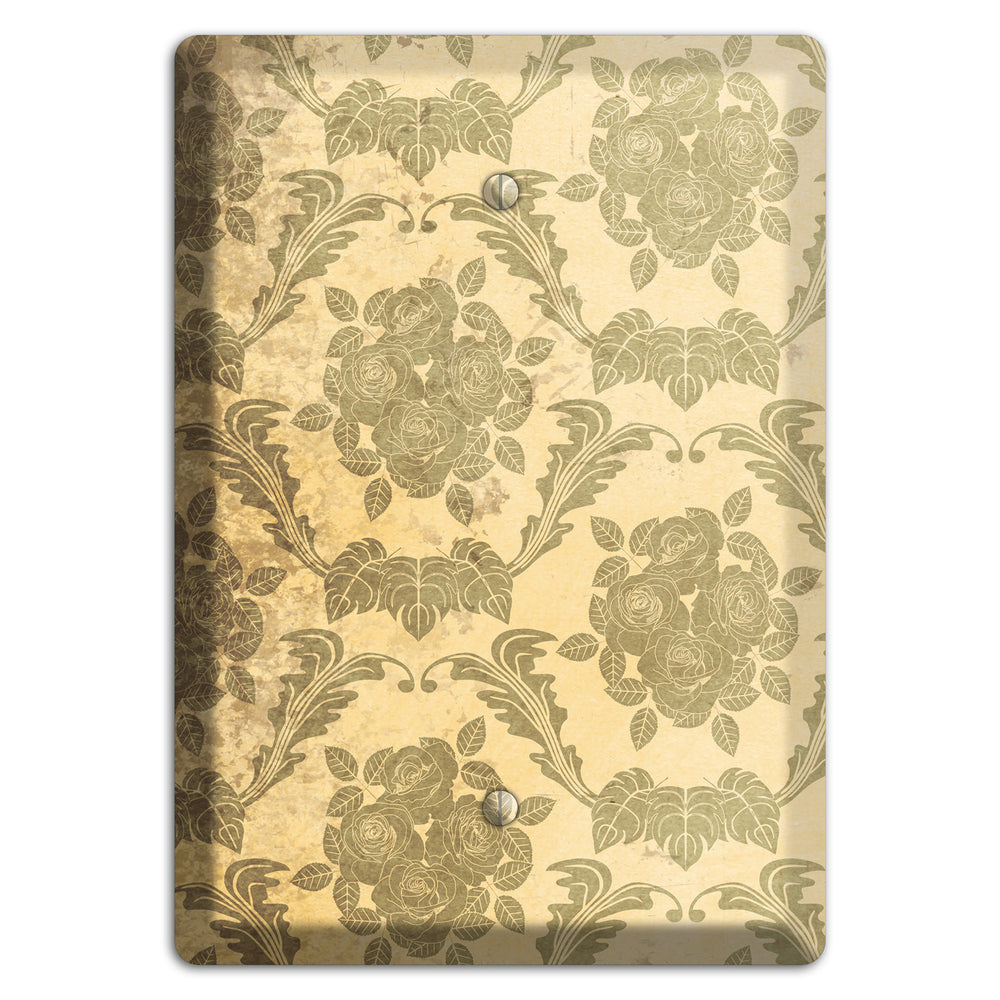 Straw Vintage Rose Damask Blank Wallplate