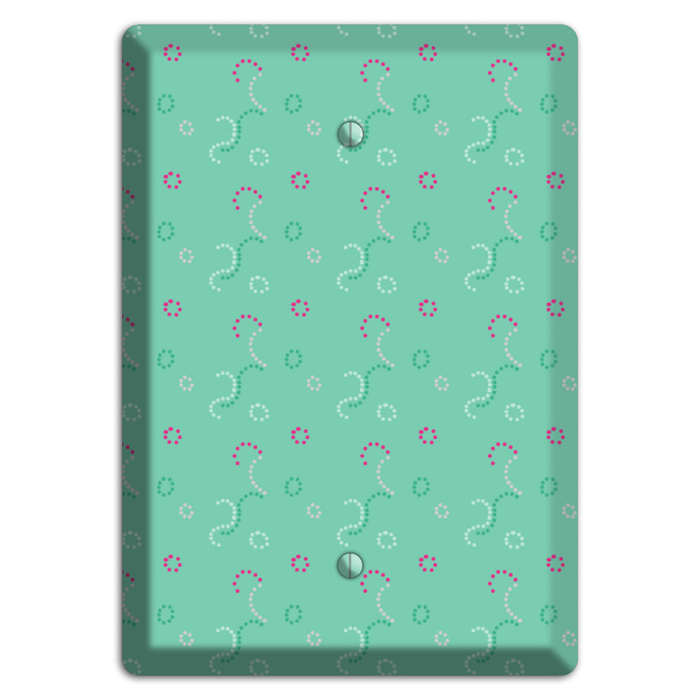 Multi Aqua with Fuschia Stipple Blank Wallplate