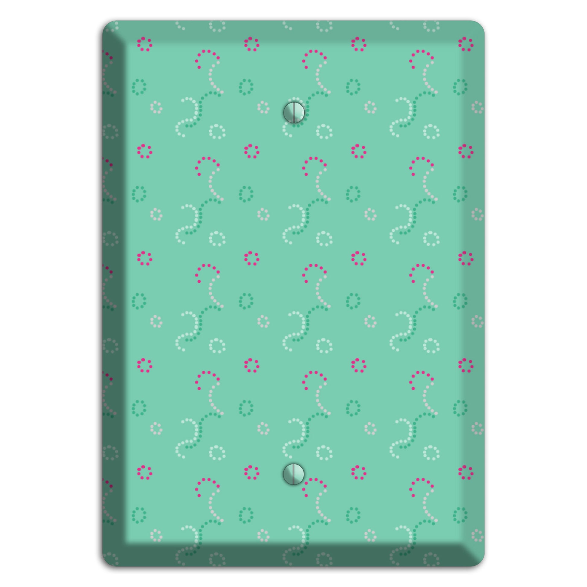 Multi Aqua with Fuschia Stipple Blank Wallplate