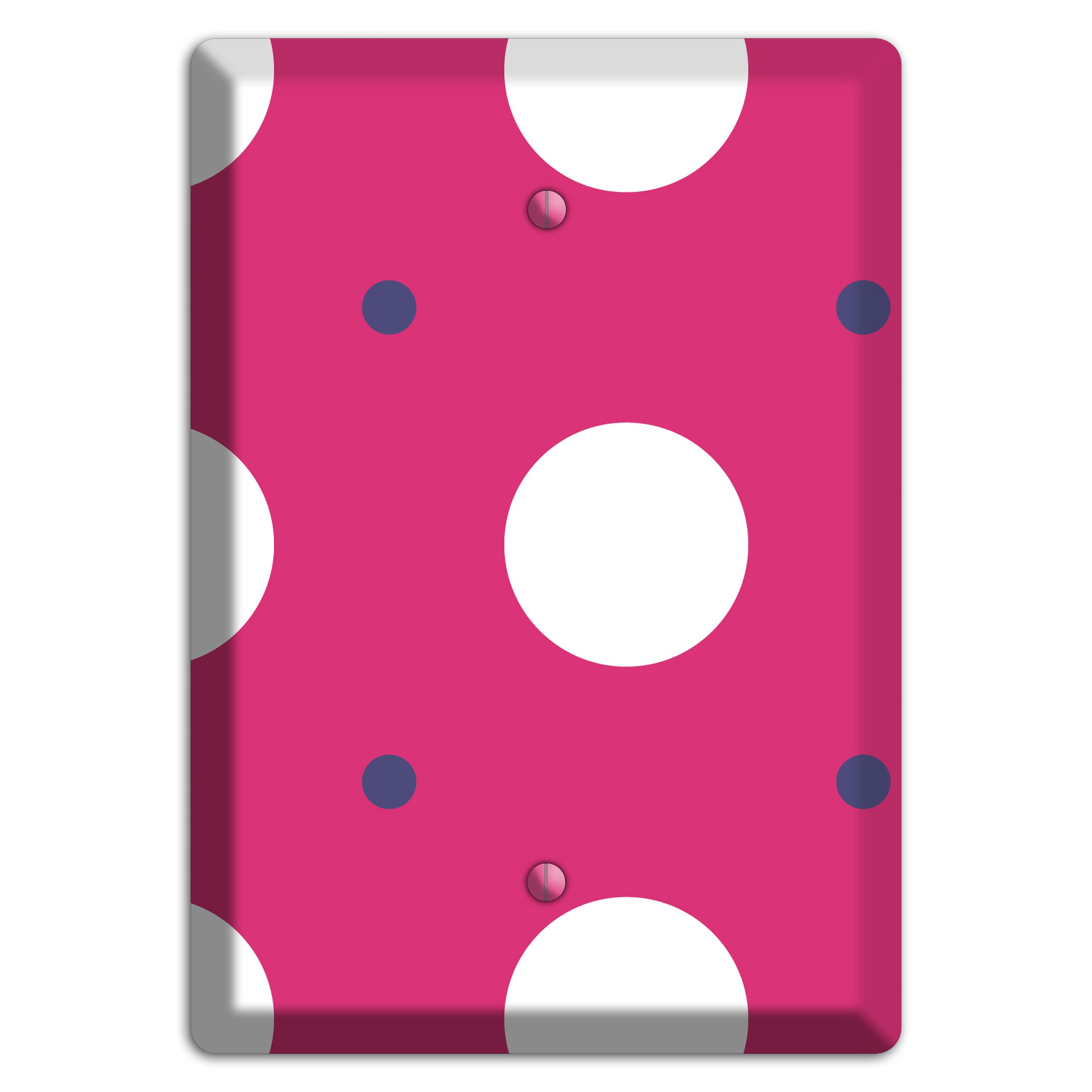 Fuschia with White and Purple Multi Tiled Medium Dots Blank Wallplate