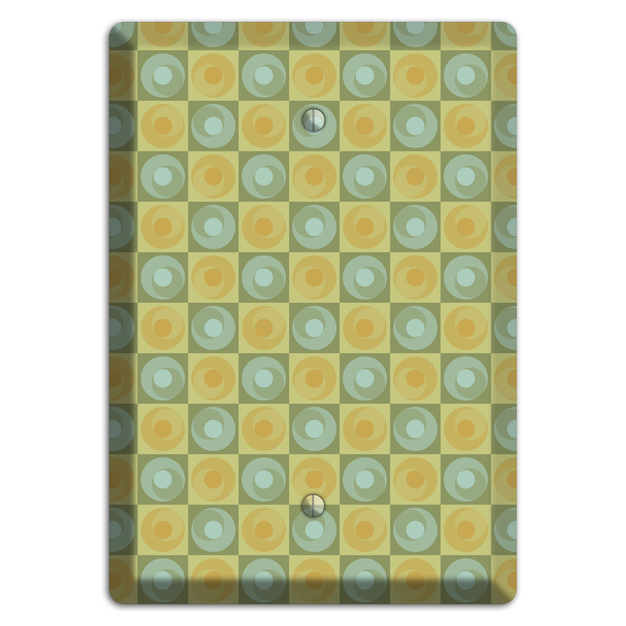 Green and Yellow Squares Blank Wallplate