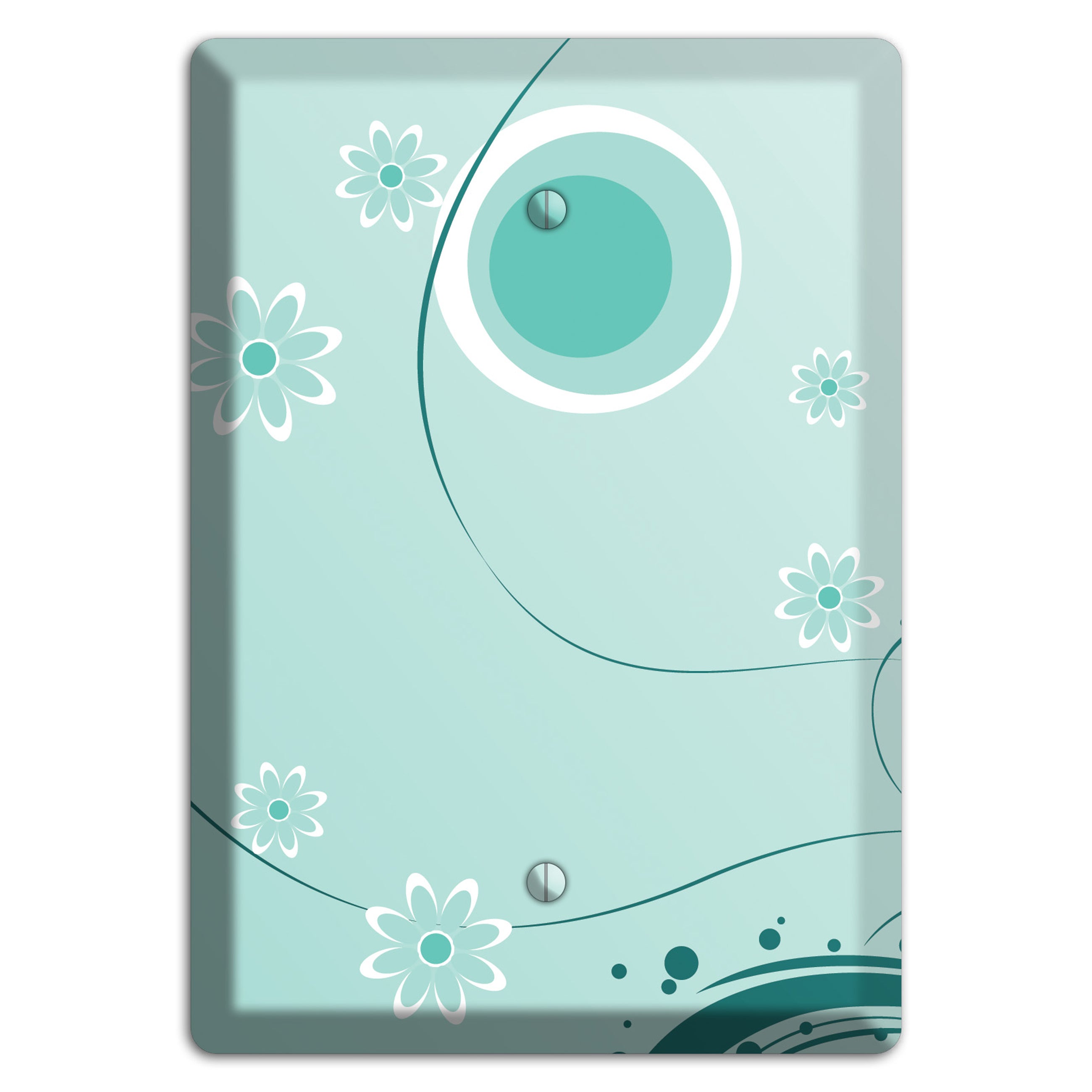 Light Green Floral Blank Wallplate