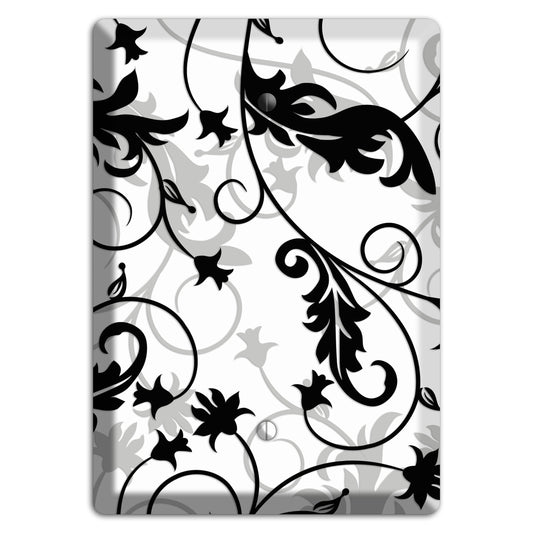 Black White and Grey Victorian Sprig Blank Wallplate