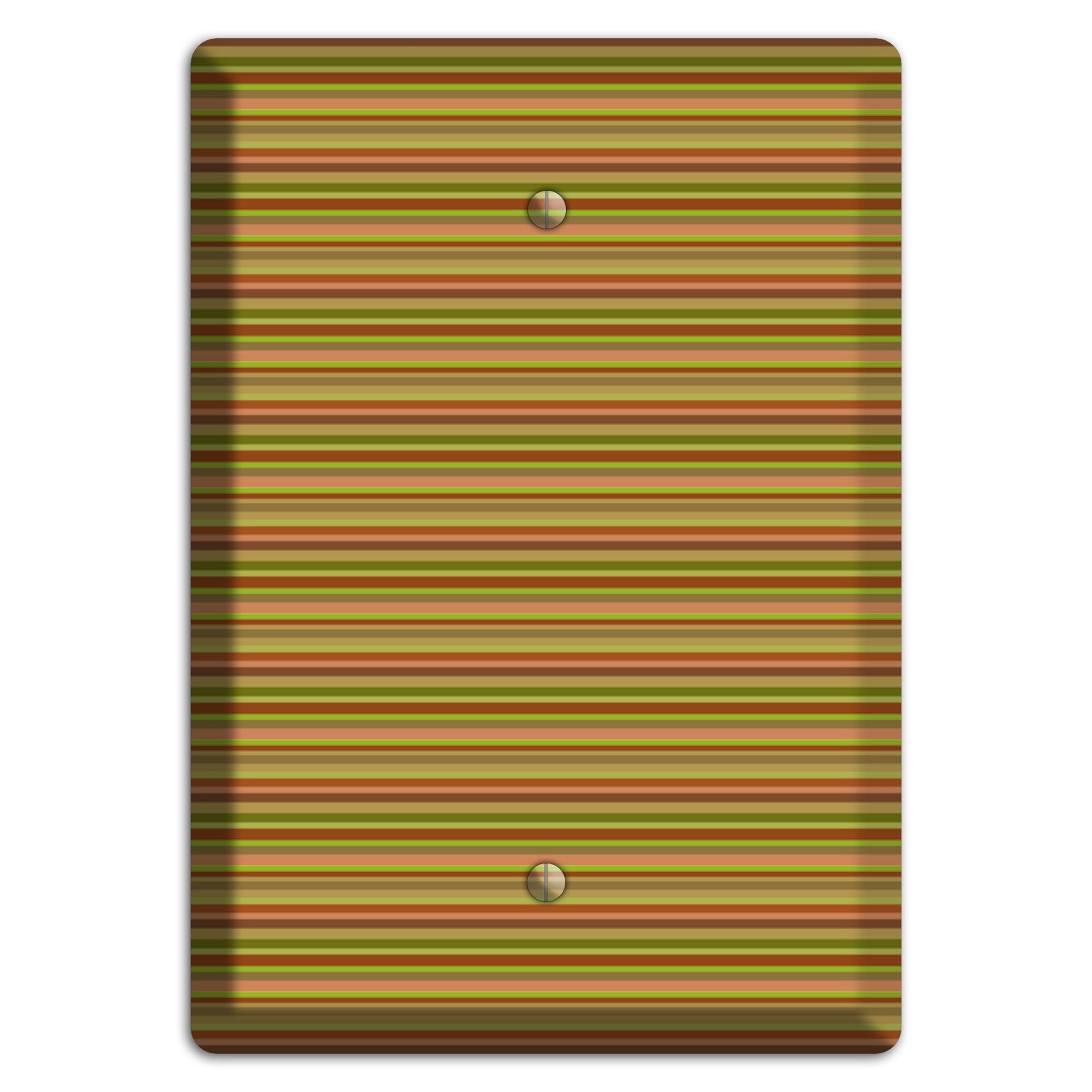 Multi Olive Burgundy Horizontal Stripes Blank Wallplate
