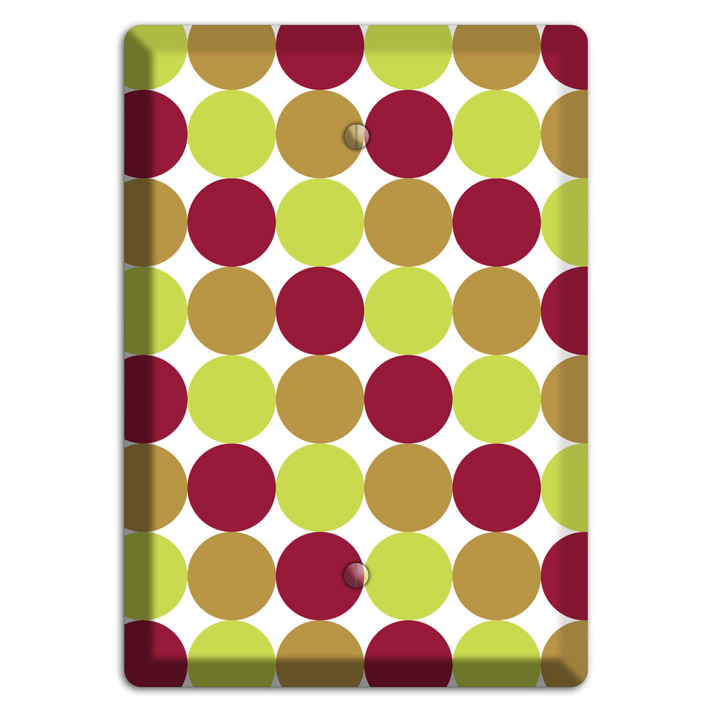Lime Brown Maroon Tiled Dots Blank Wallplate