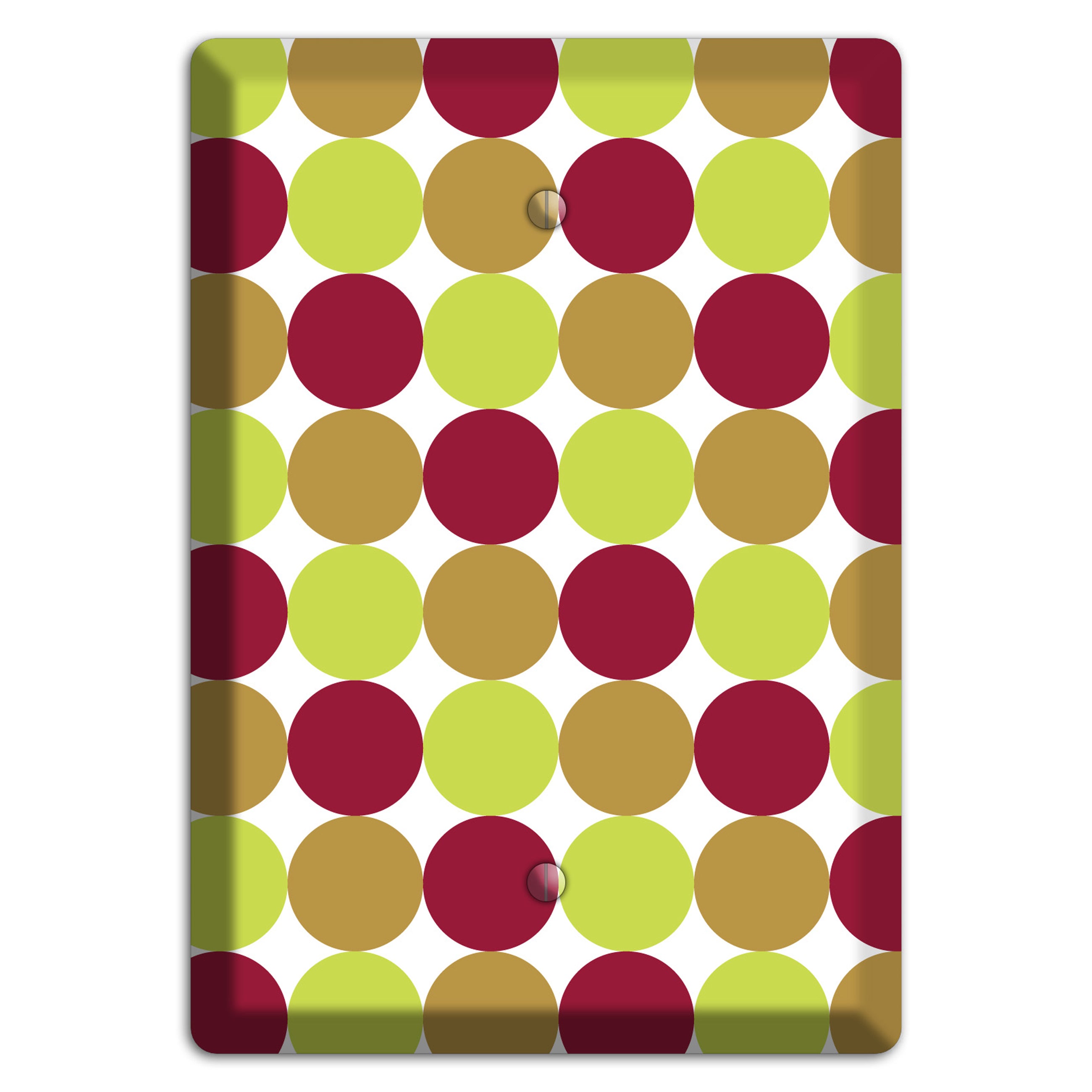 Lime Brown Maroon Tiled Dots Blank Wallplate