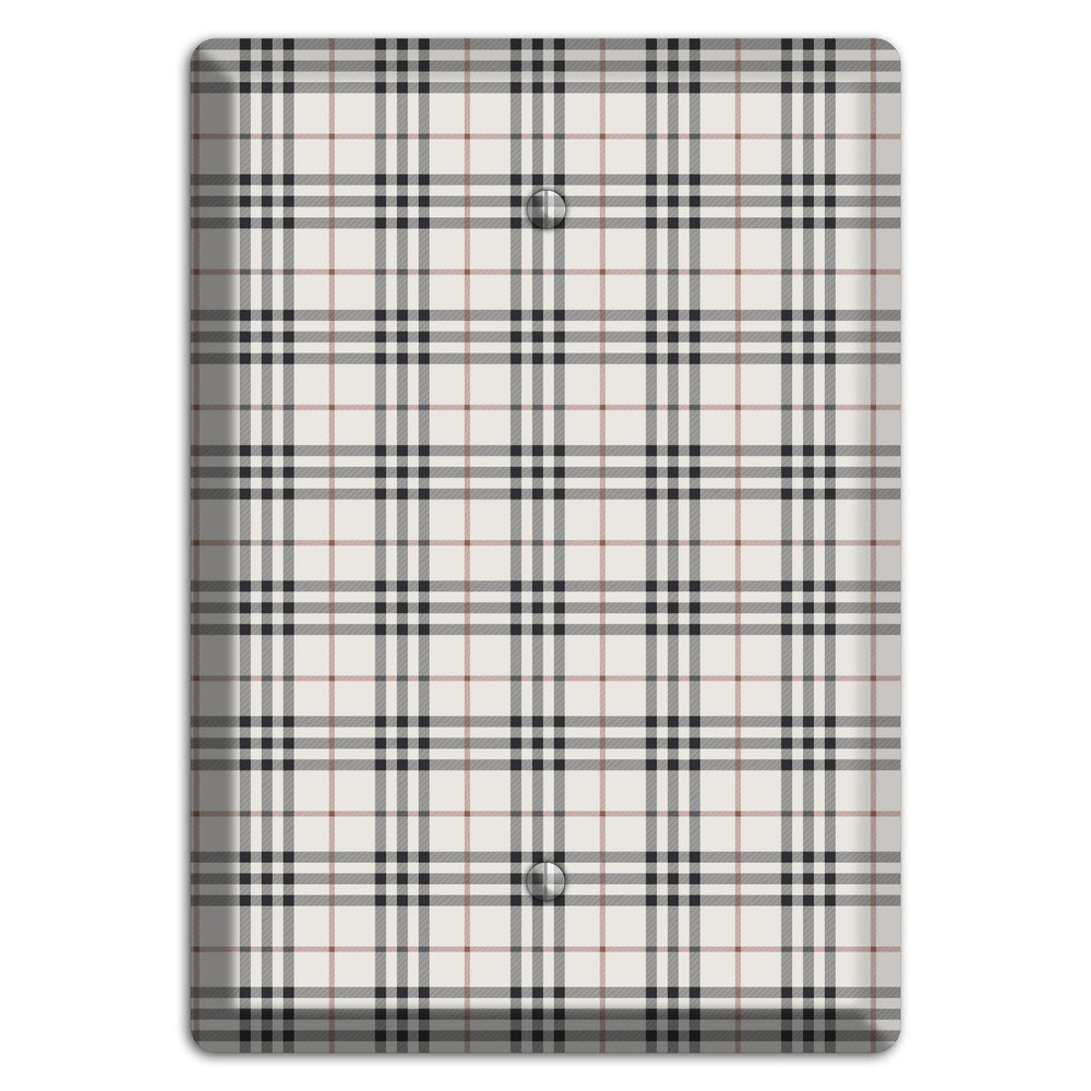 White and Black Plaid Blank Wallplate