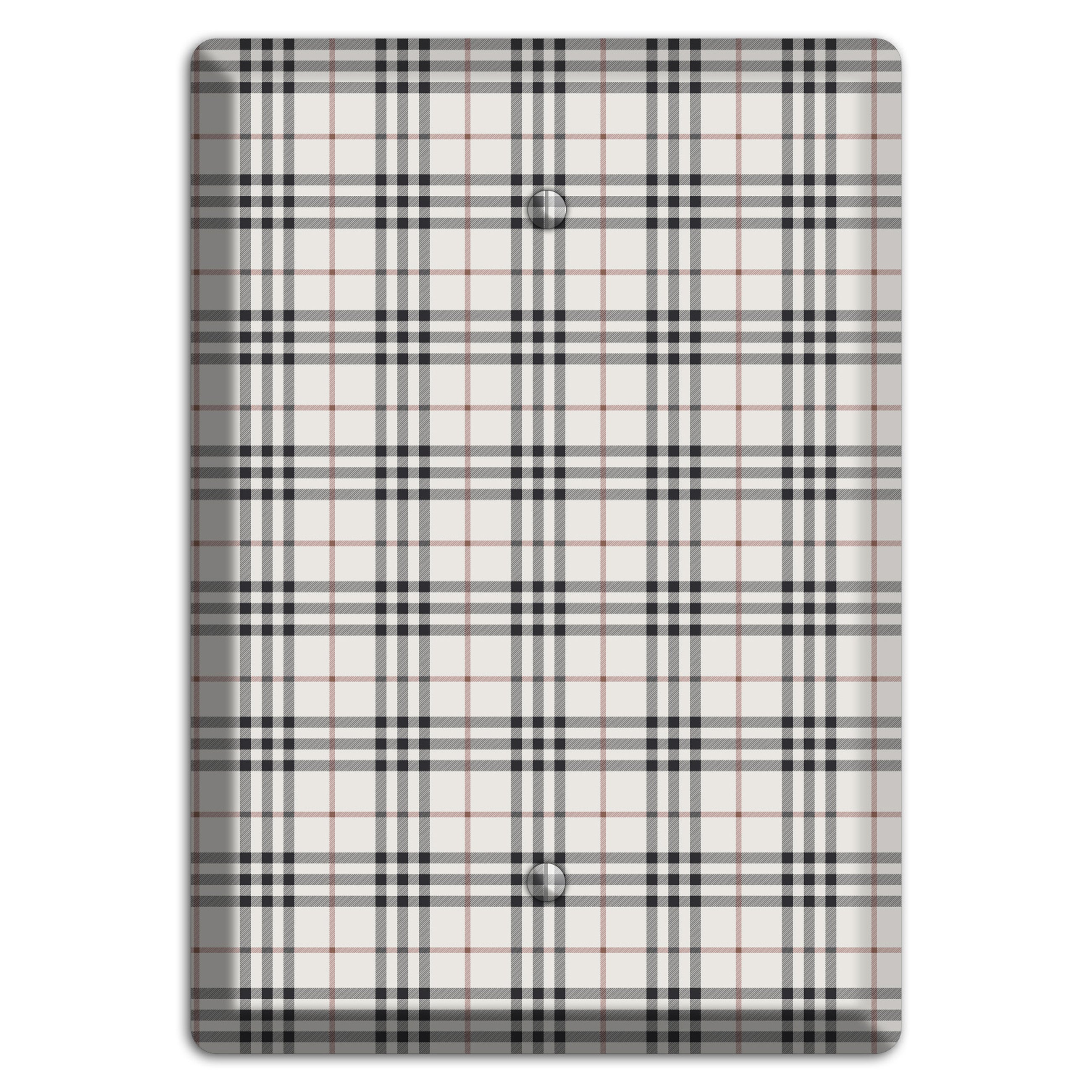 White and Black Plaid Blank Wallplate