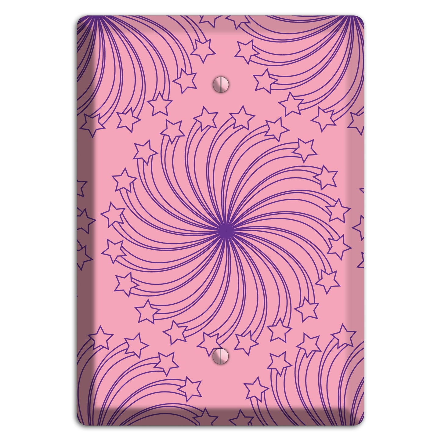 Pink with Purple Star Swirl Blank Wallplate