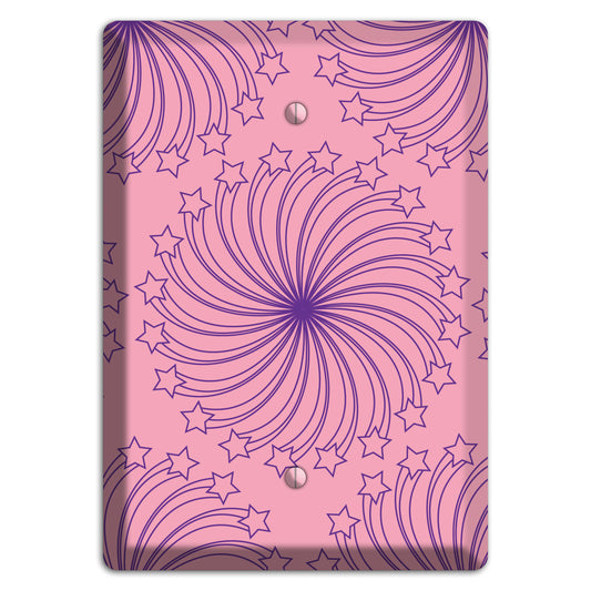 Pink with Purple Star Swirl Blank Wallplate