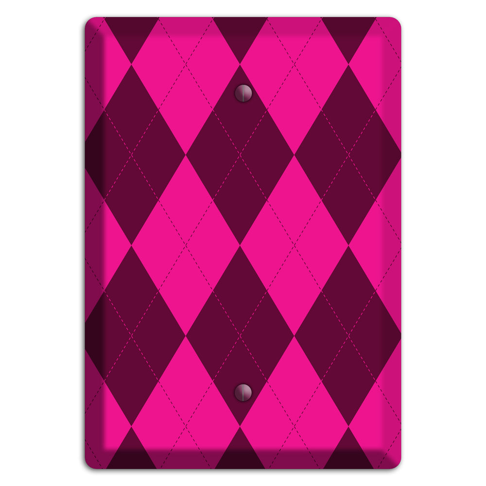Fuschia Argyle Blank Wallplate