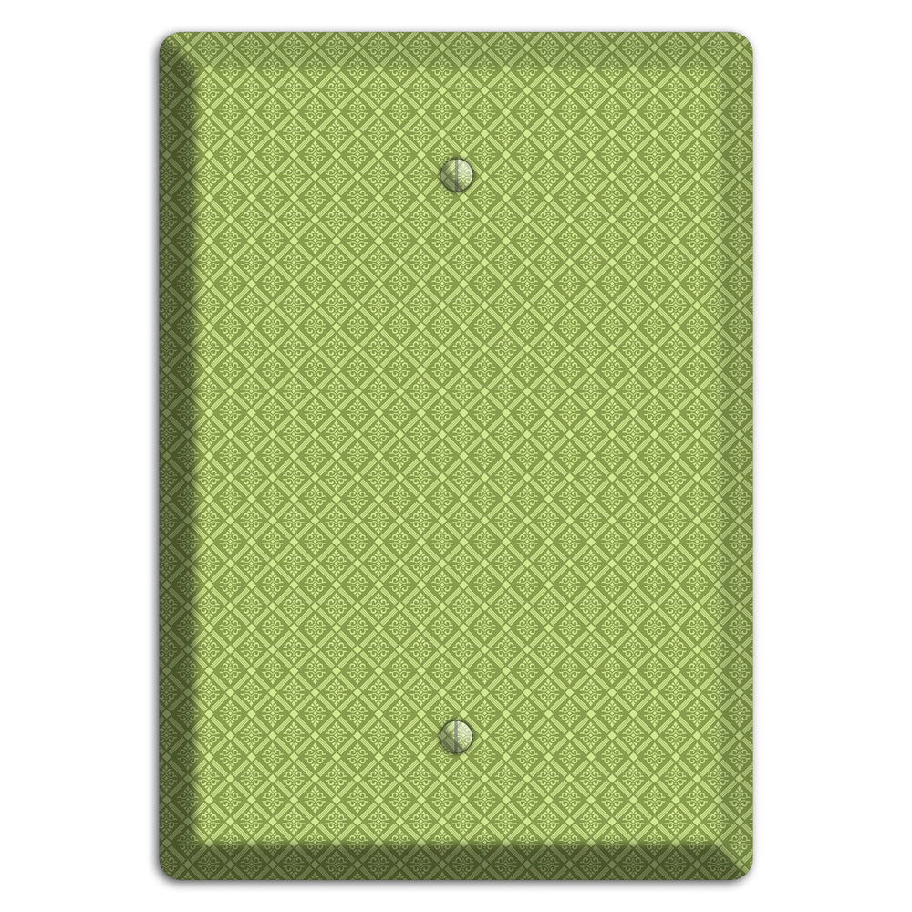 Small Green Damask Diamonds Blank Wallplate