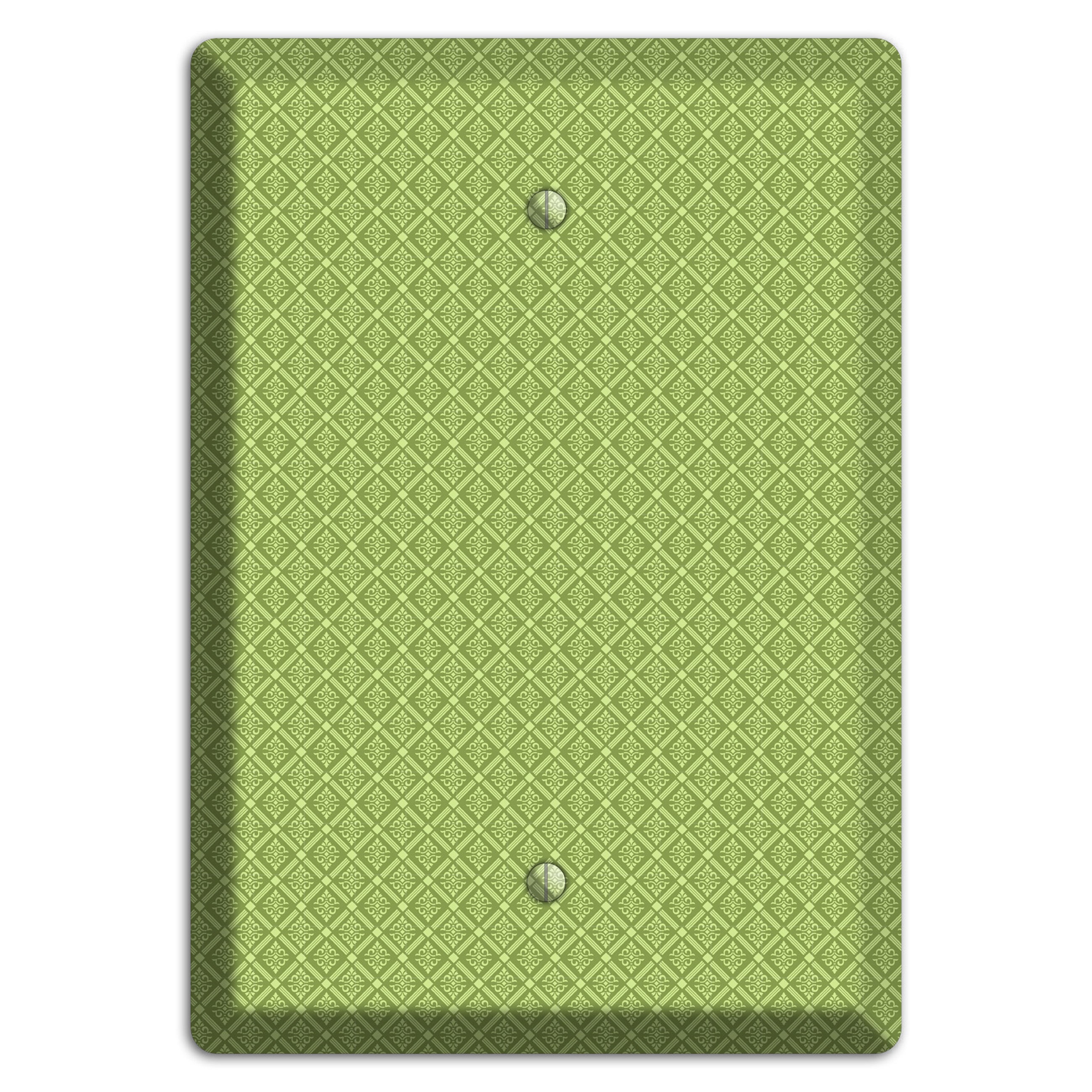 Small Green Damask Diamonds Blank Wallplate