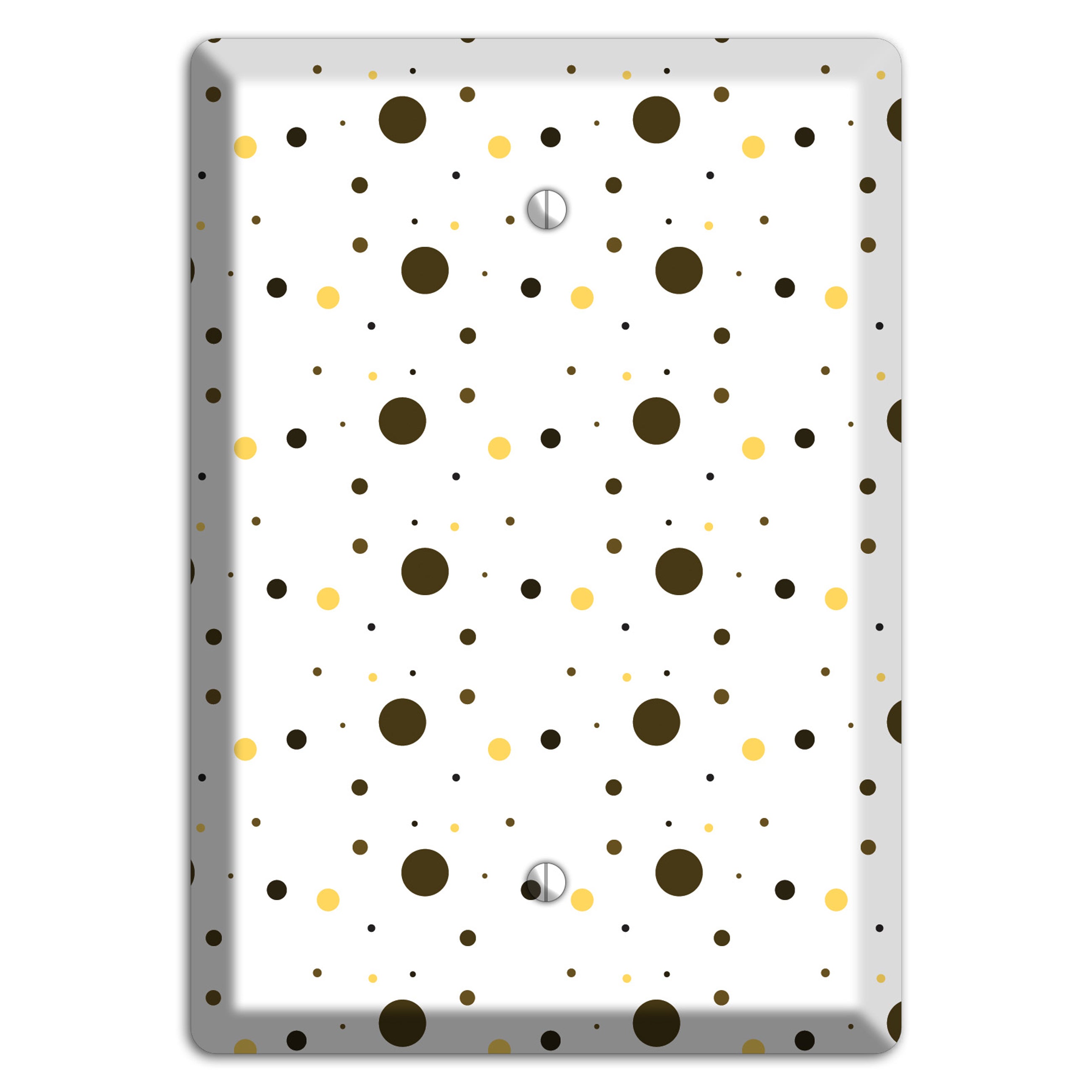 White with Black and Yellow Tiny Dots Blank Wallplate