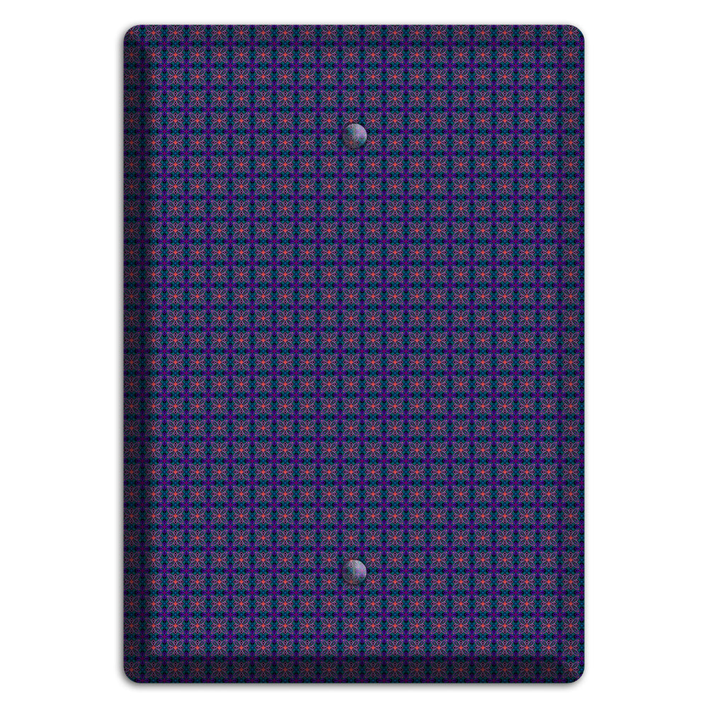 Navy and Purple Tiled Floral Foulard Blank Wallplate