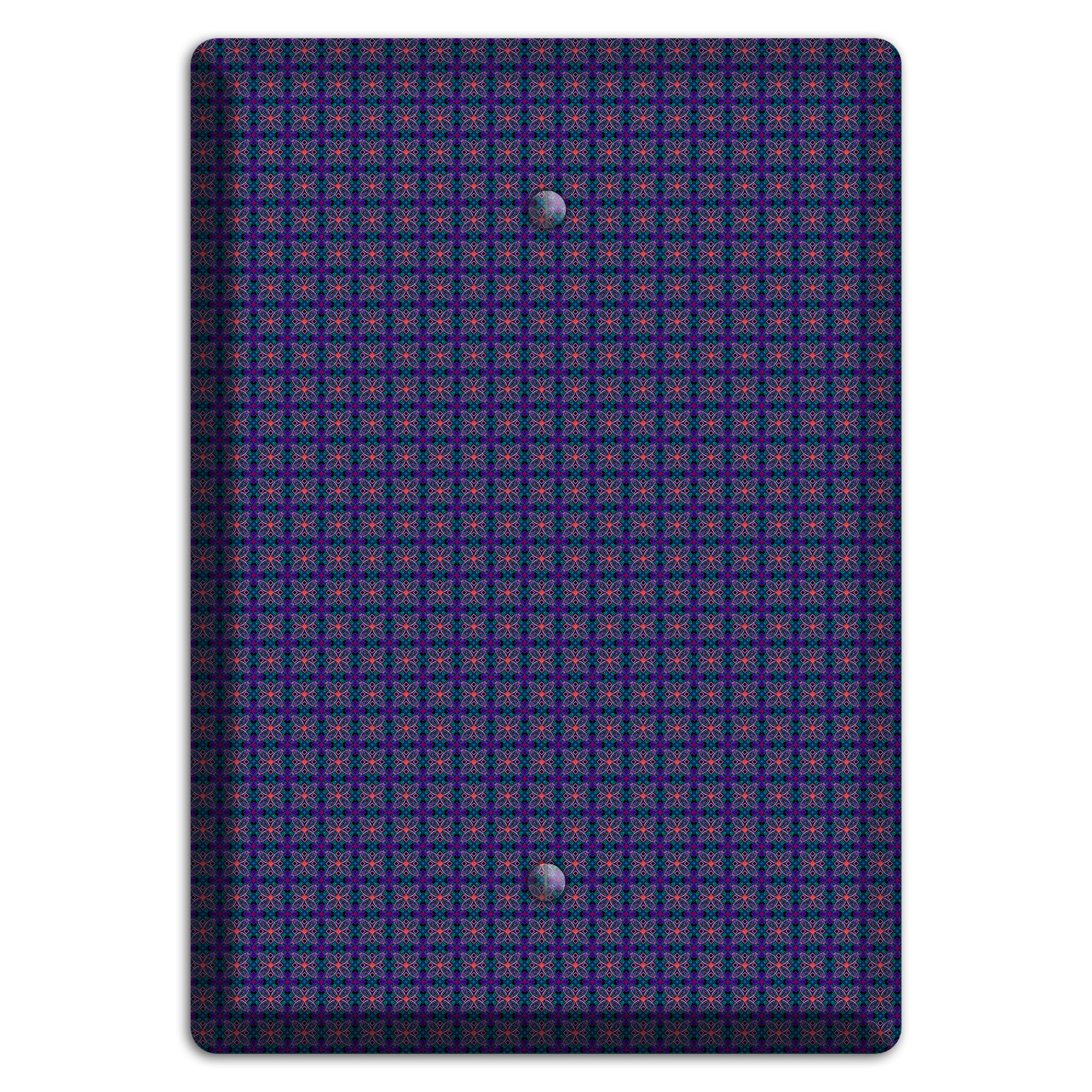 Navy and Purple Tiled Floral Foulard Blank Wallplate