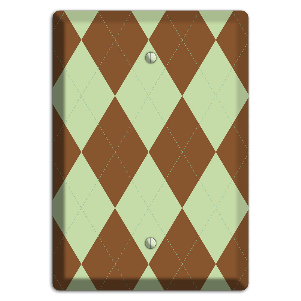 Brown Argyle Blank Wallplate