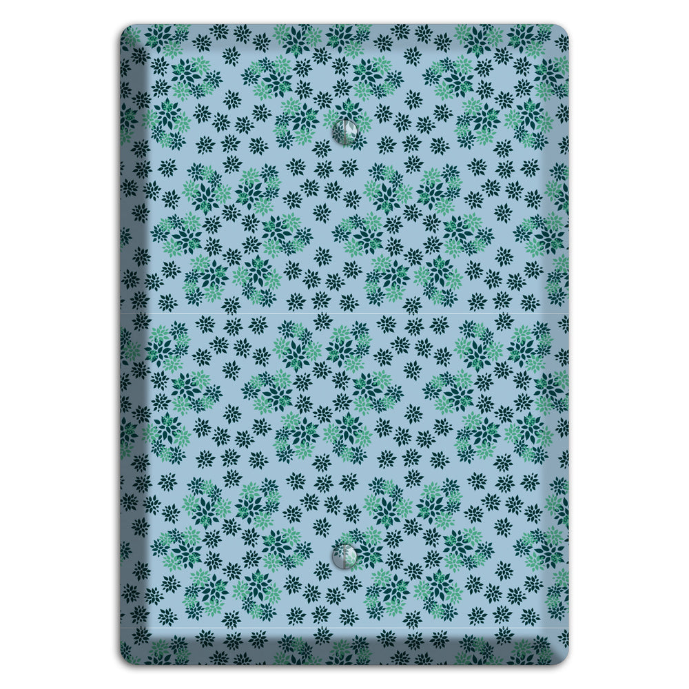 Blue with Multi Green Calico Blank Wallplate