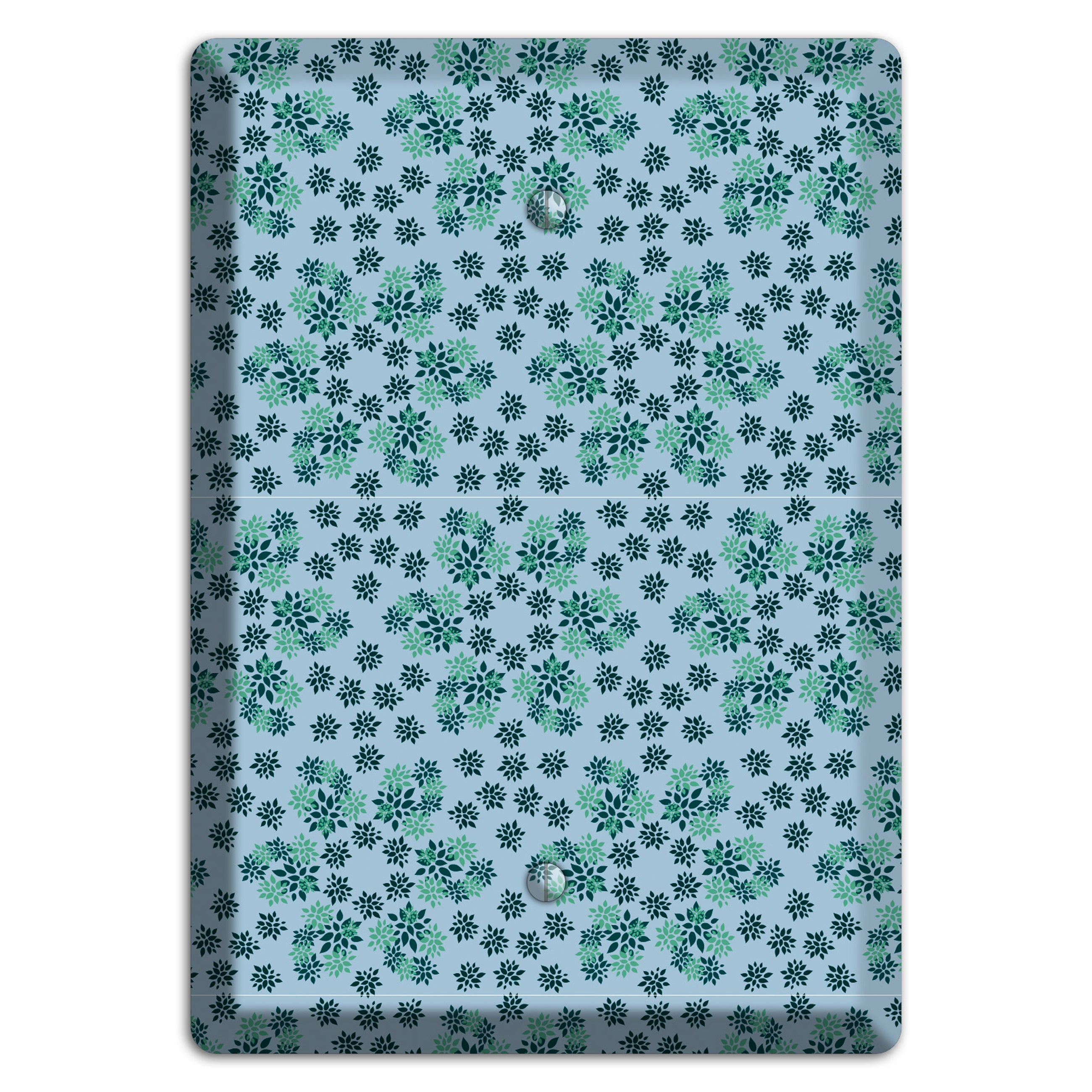 Blue with Multi Green Calico Blank Wallplate