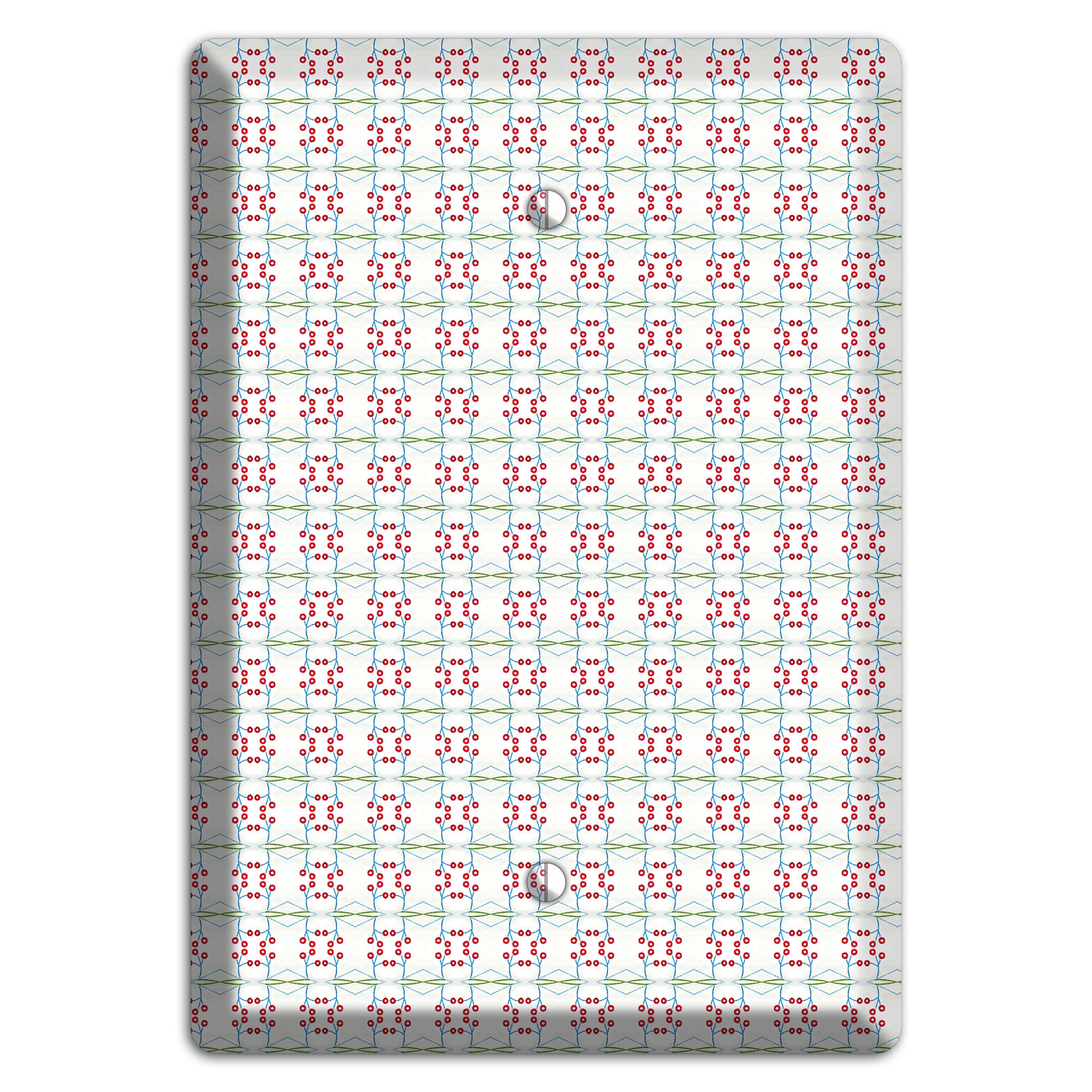 White with Red and Green Tapestry Blank Wallplate
