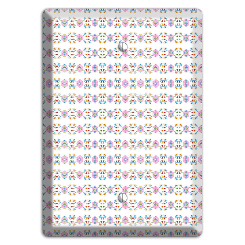 White with Lavendar Green Red Tapestry Blank Wallplate