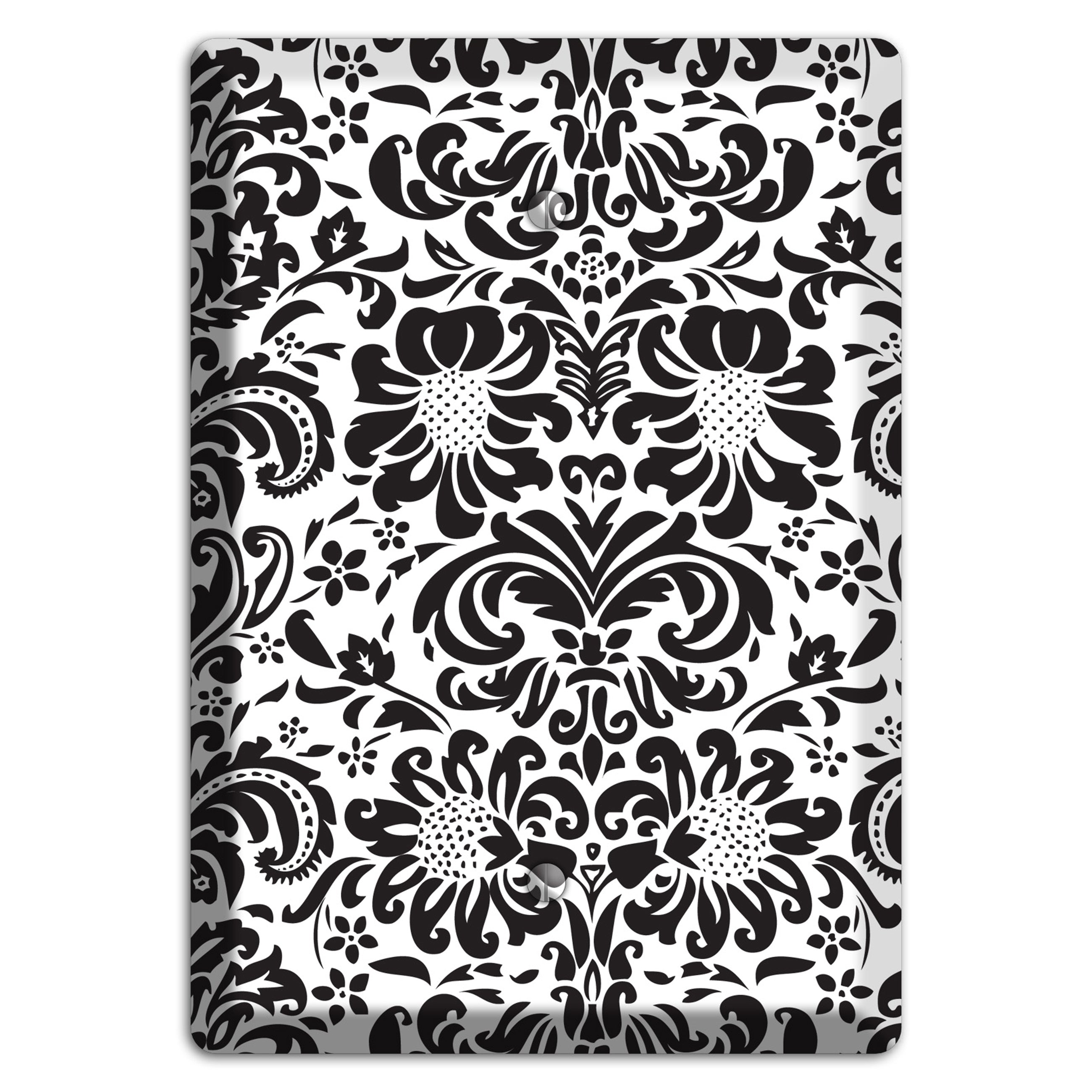 White with Black Toile Blank Wallplate