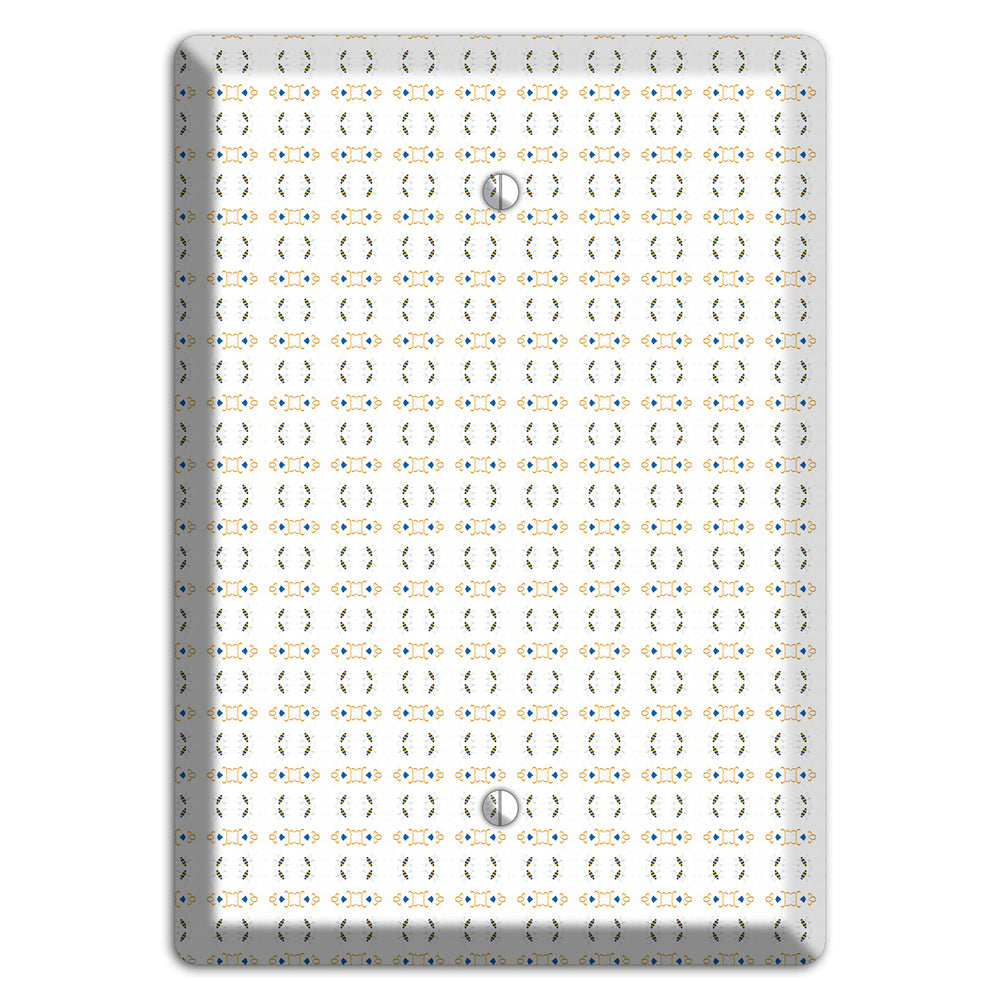 White with Grey and Olive Simple Geometric Blank Wallplate