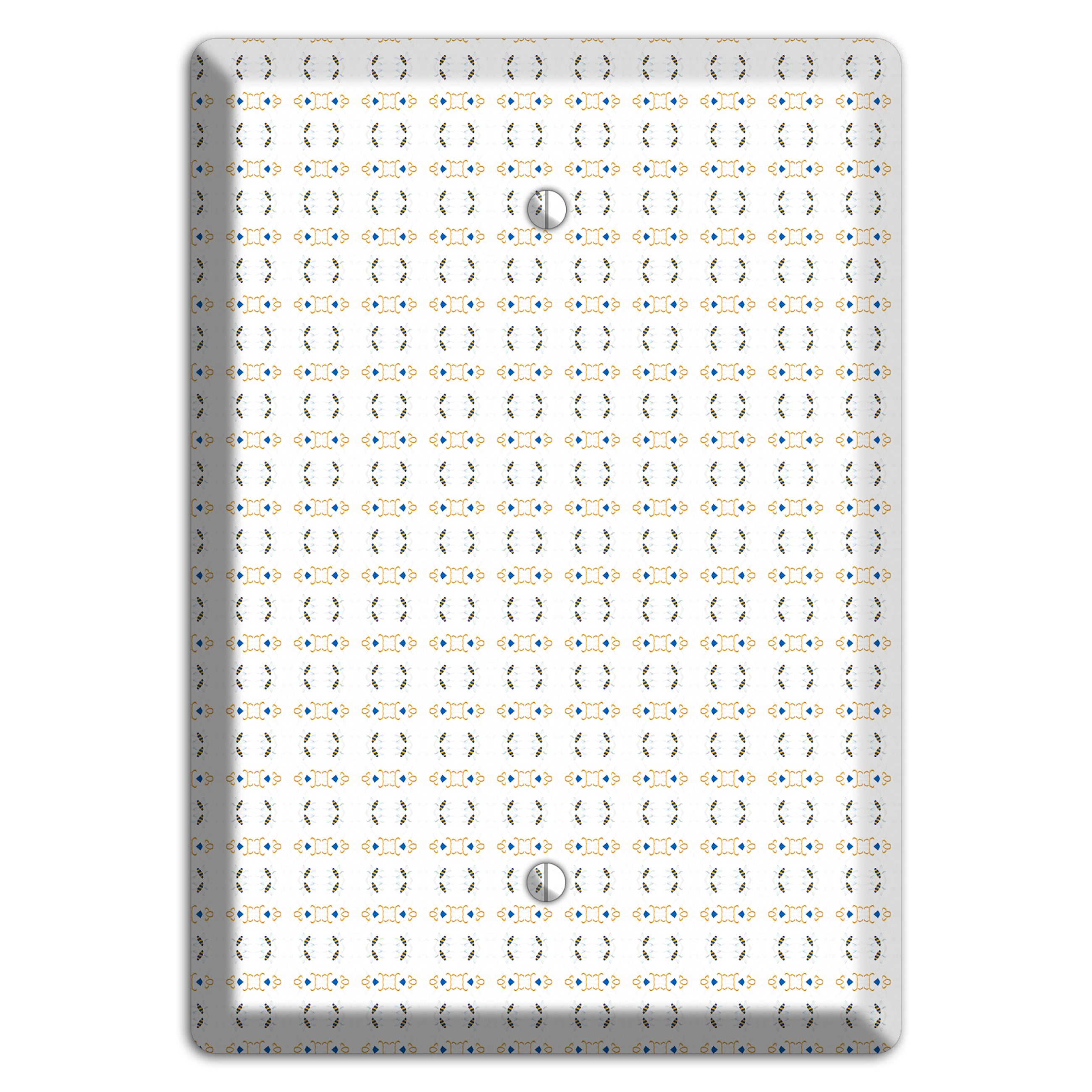 White with Grey and Olive Simple Geometric Blank Wallplate