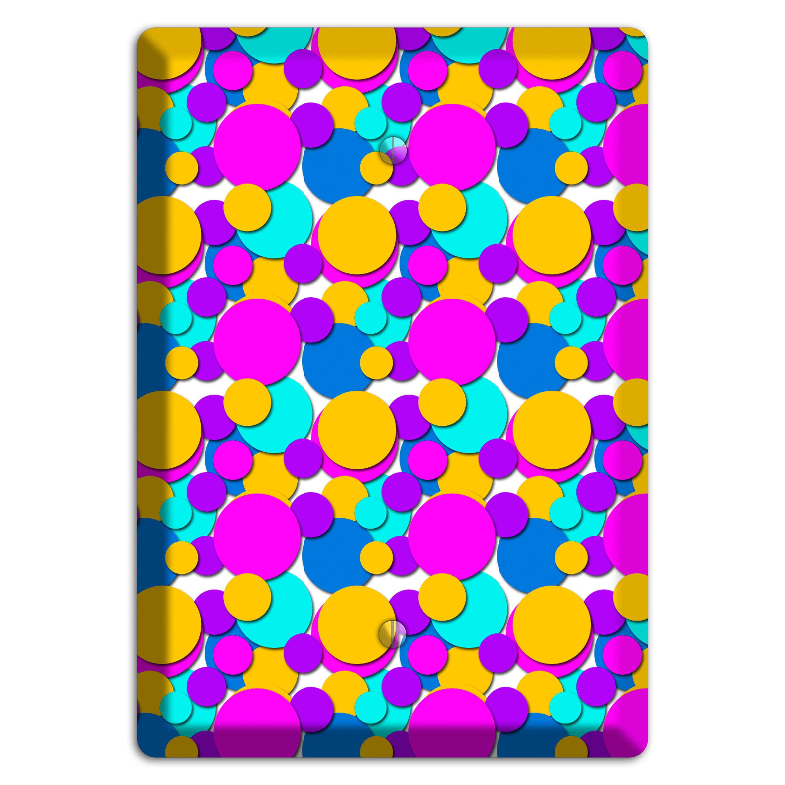 Orange Turquoise Fuschia Blue Bubble Dots Blank Wallplate