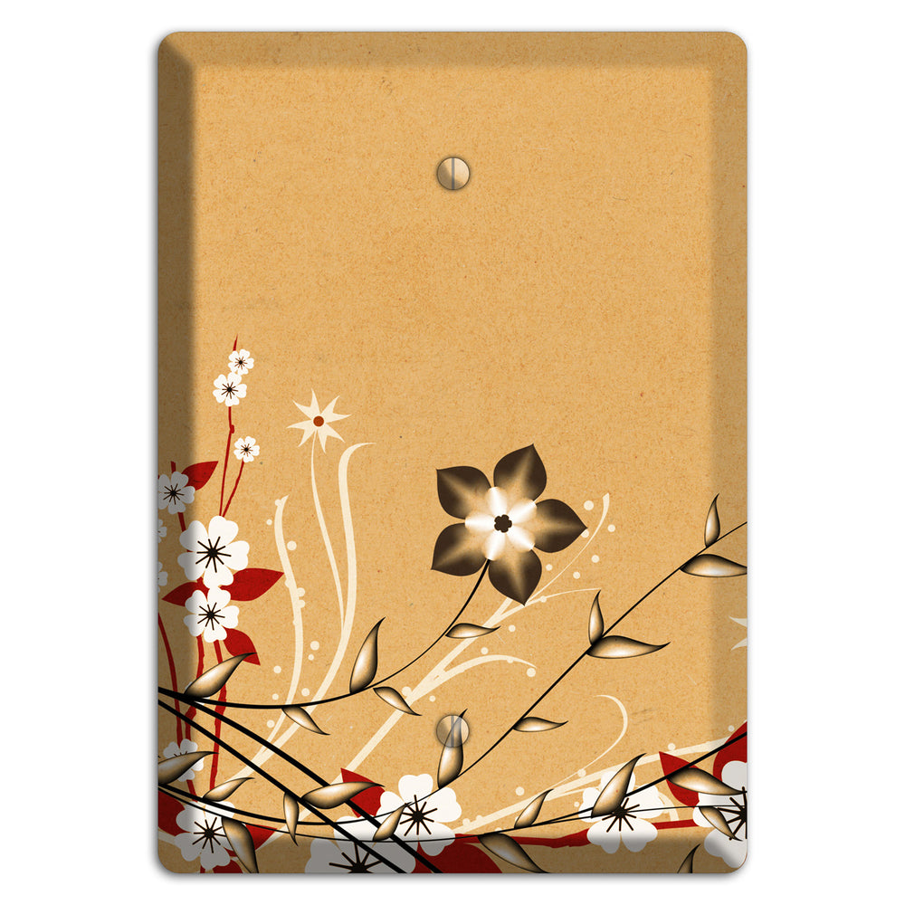 Delicate Red Flowers 2 Blank Wallplate