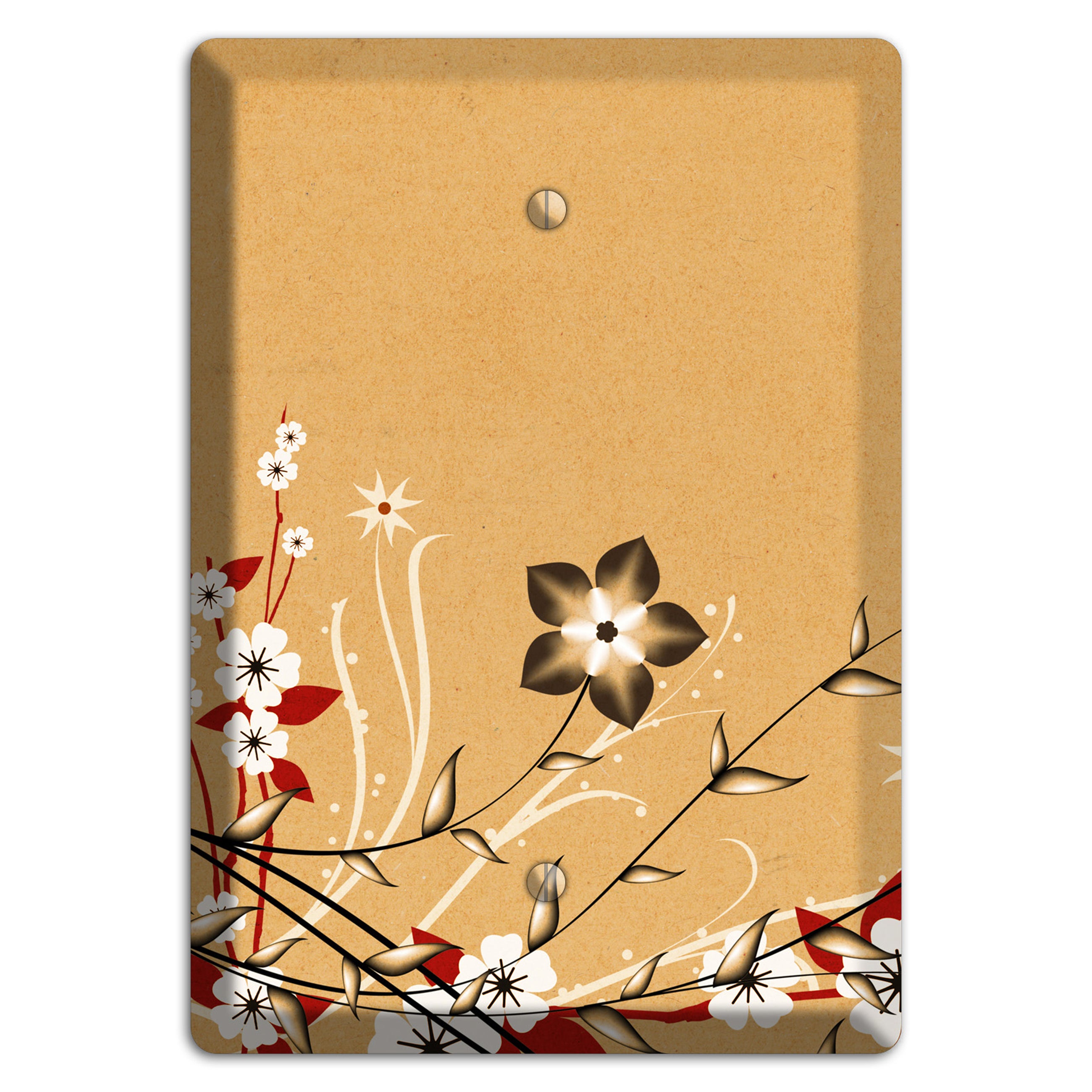 Delicate Red Flowers 2 Blank Wallplate