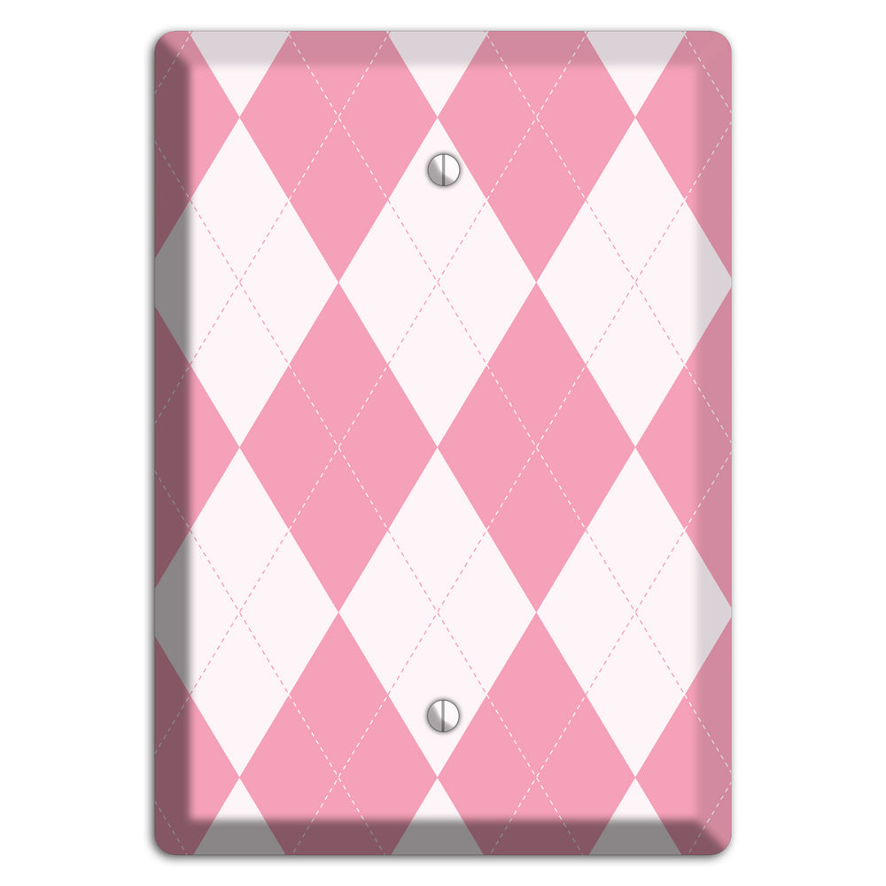 Pink Argyle Blank Wallplate