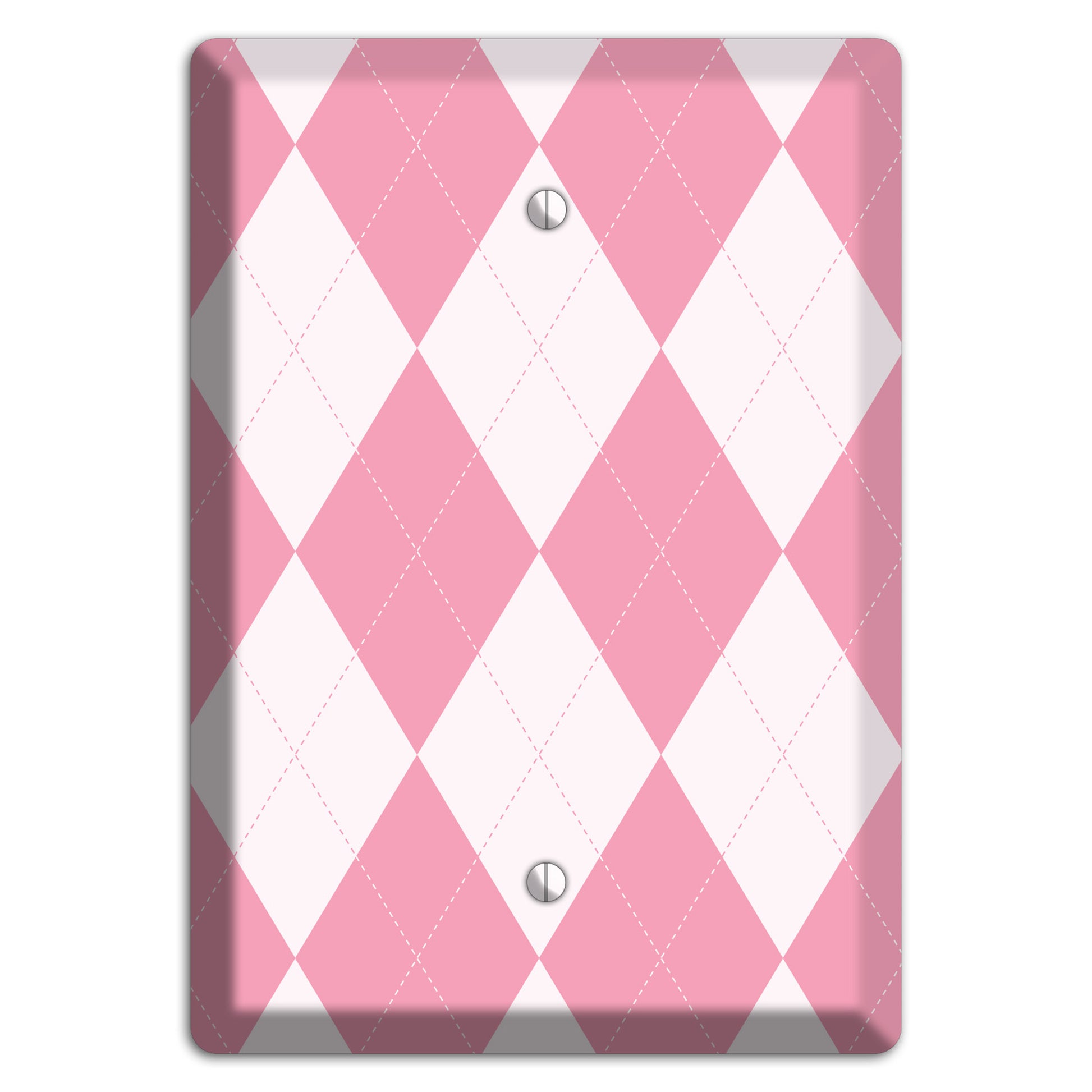 Pink Argyle Blank Wallplate