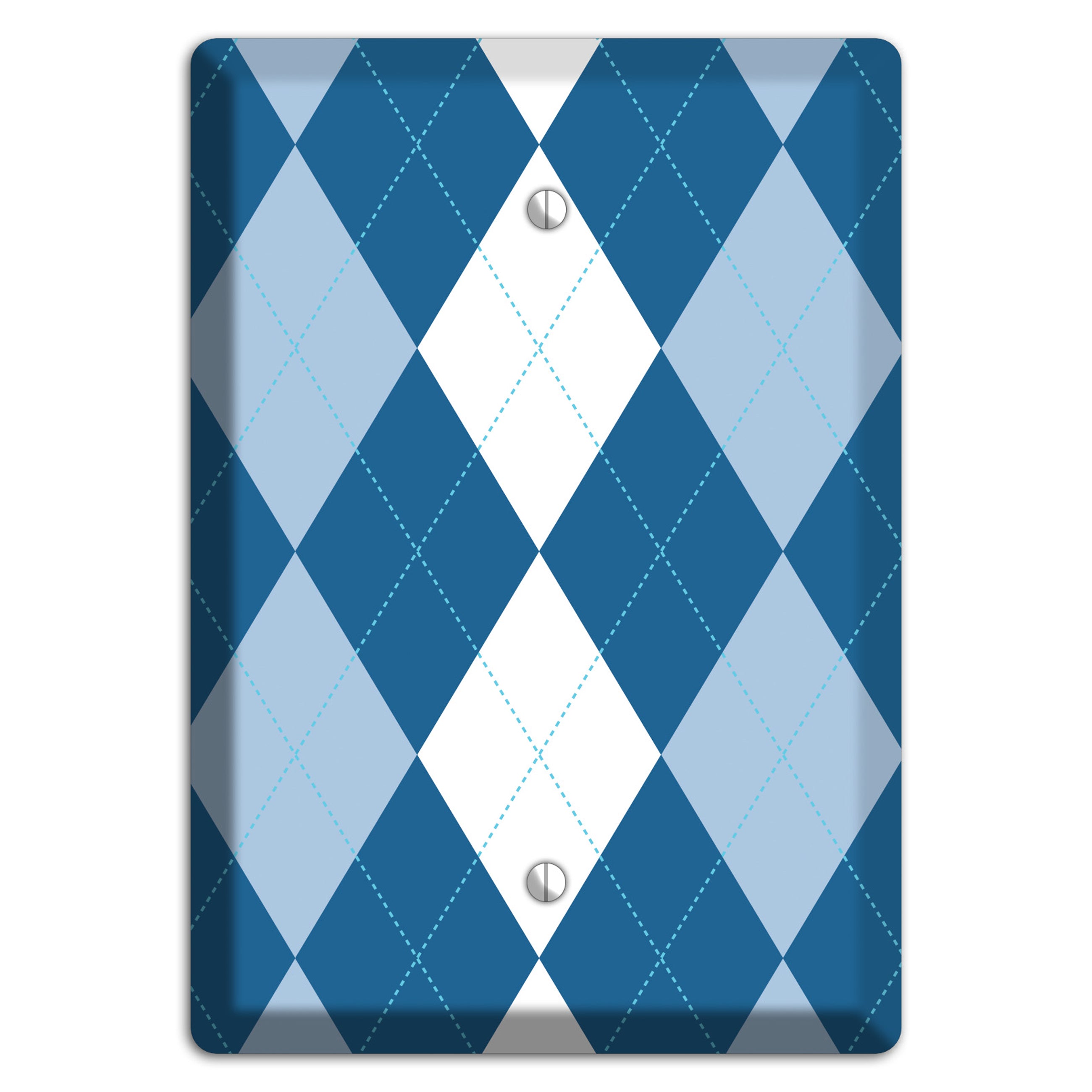 Blue Argyle Blank Wallplate